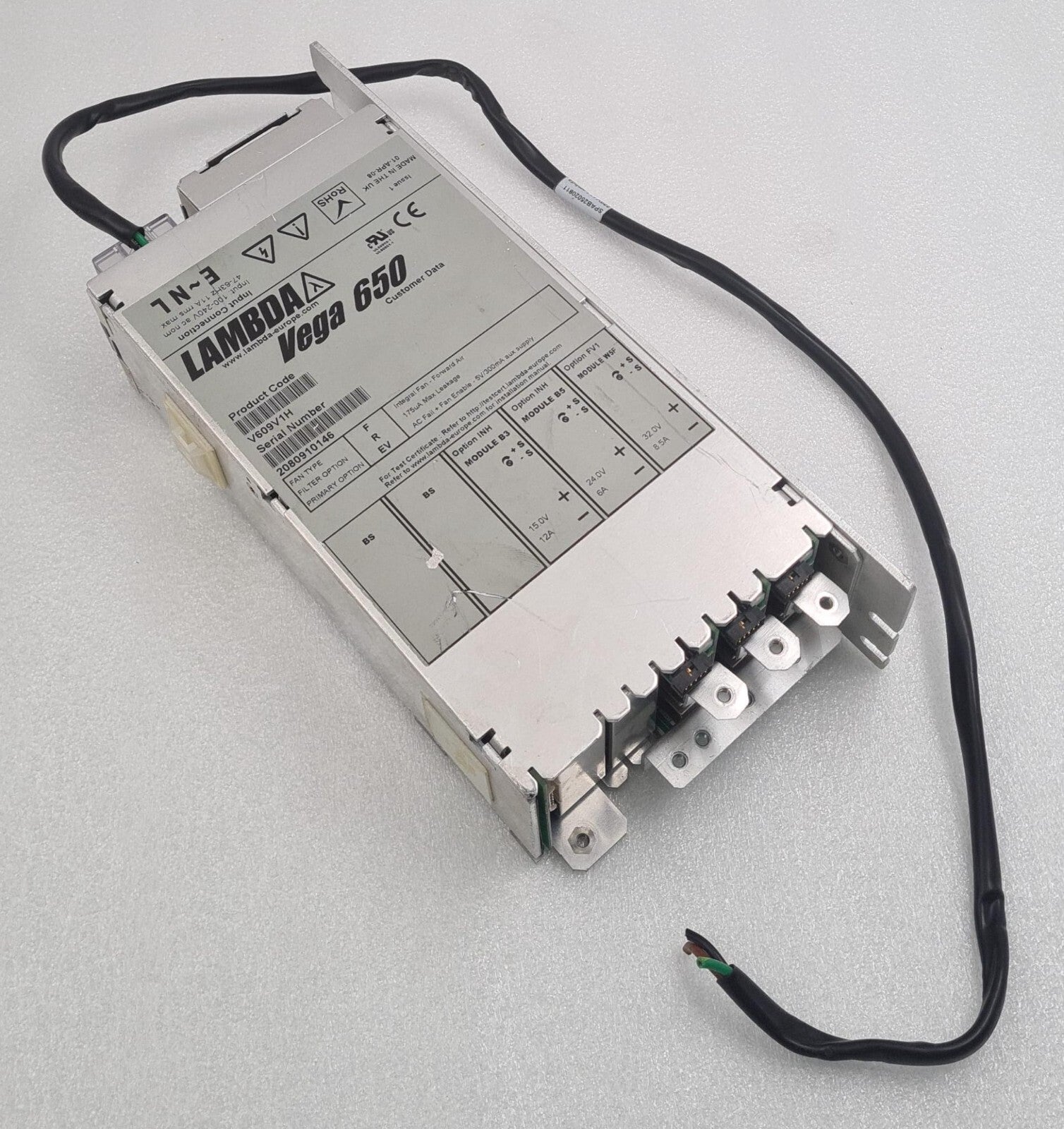 TDK LAMBDA Vega 650 V609V1H Power Supply 650W 100-240V Nom 47-63Hz 11A