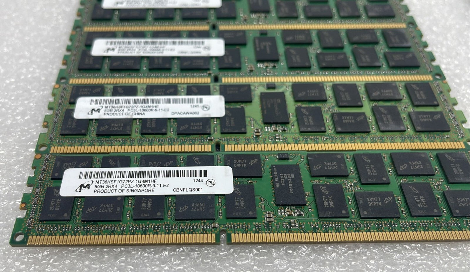 [LOT OF 15] MICRON 8BG 2RX4 PC3L-10600R-9-11-E2 MT36KSF1G72PZ-1G4MHF Memory RAM
