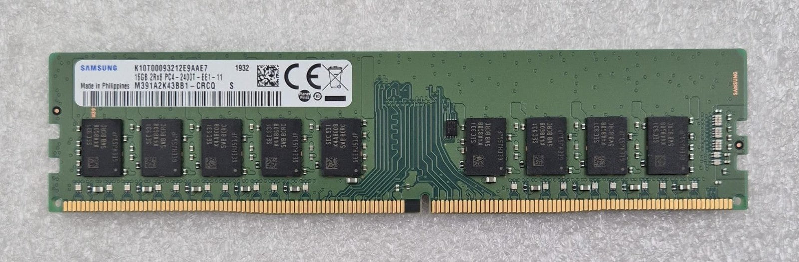 [LOT 4 PCS] SAMSUNG 16GB 2Rx8 PC4-2400T DDR4 M391A2K43BB1-CRCQ Server Memory RAM