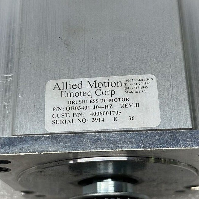 ALLIED MOTION BRUSHLESS DC MOTOR QB03401-J04-HZ