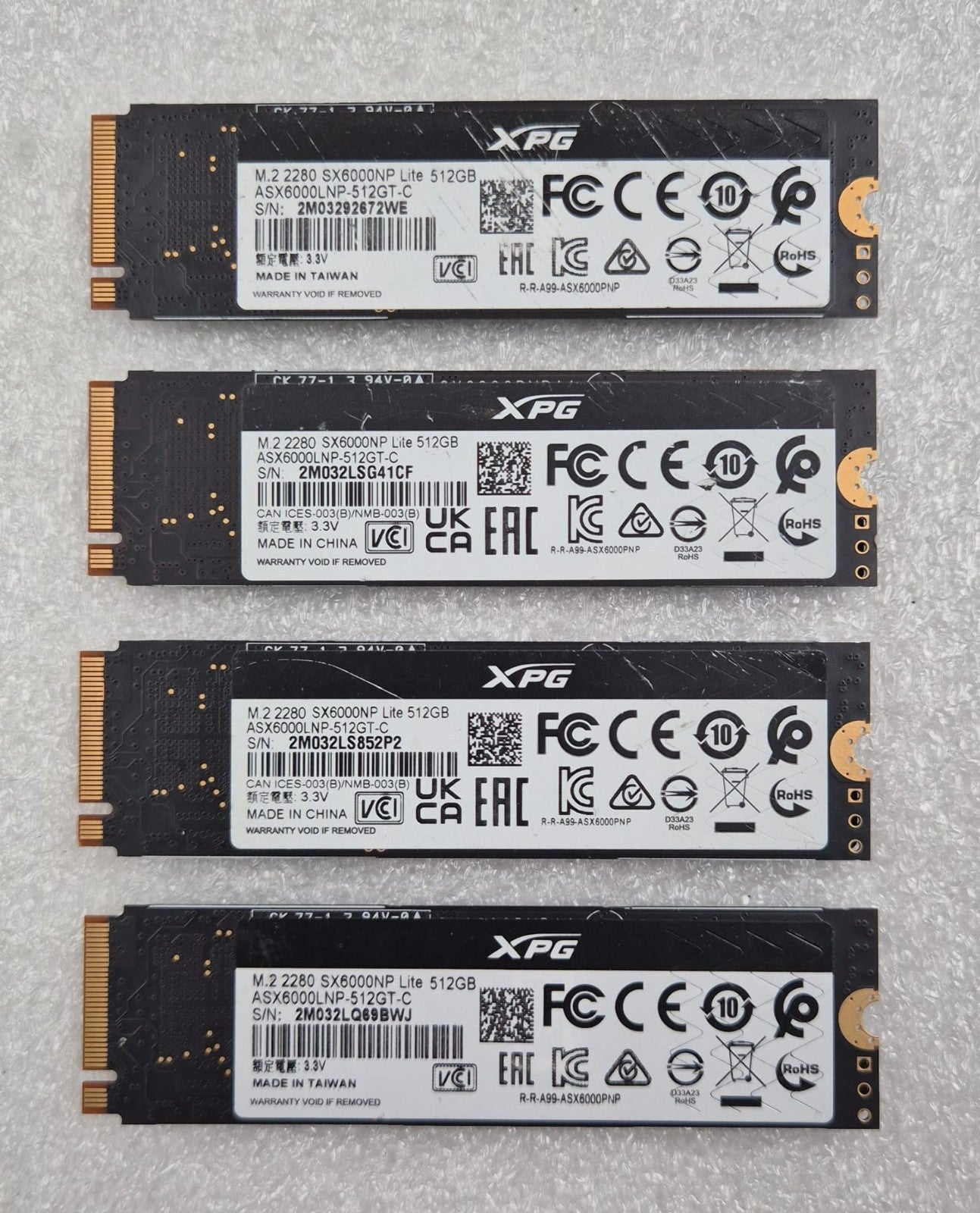 [LOT 4 PCS] ADATA XPG M.2 2280 SX6000NP Lite 512GB Solid State Drive