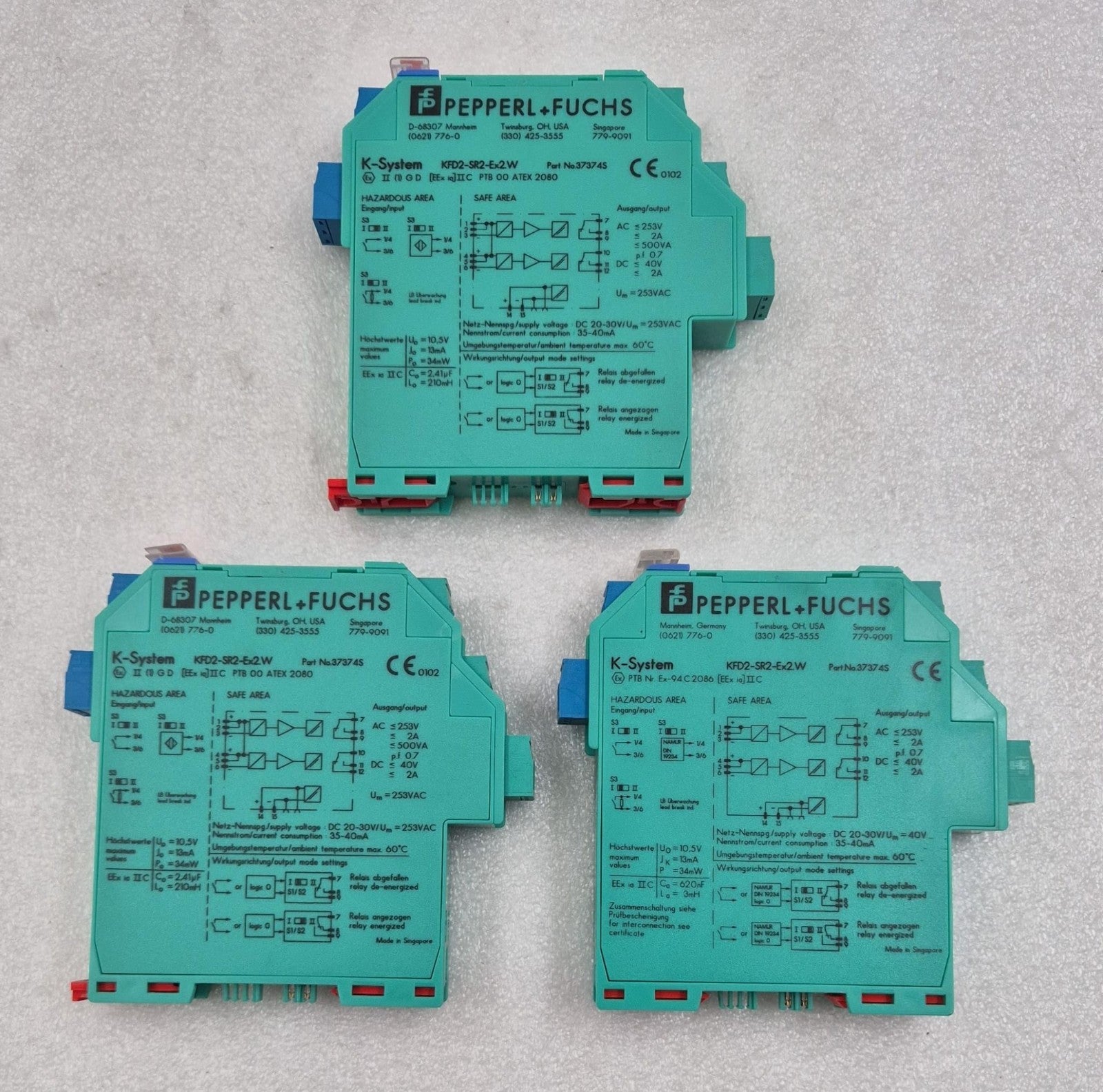 [LOT 3 PCS] PEPPERL+FUCHS K-System KFD2-SR2-Ex2.W 37374S Switch Amplifier