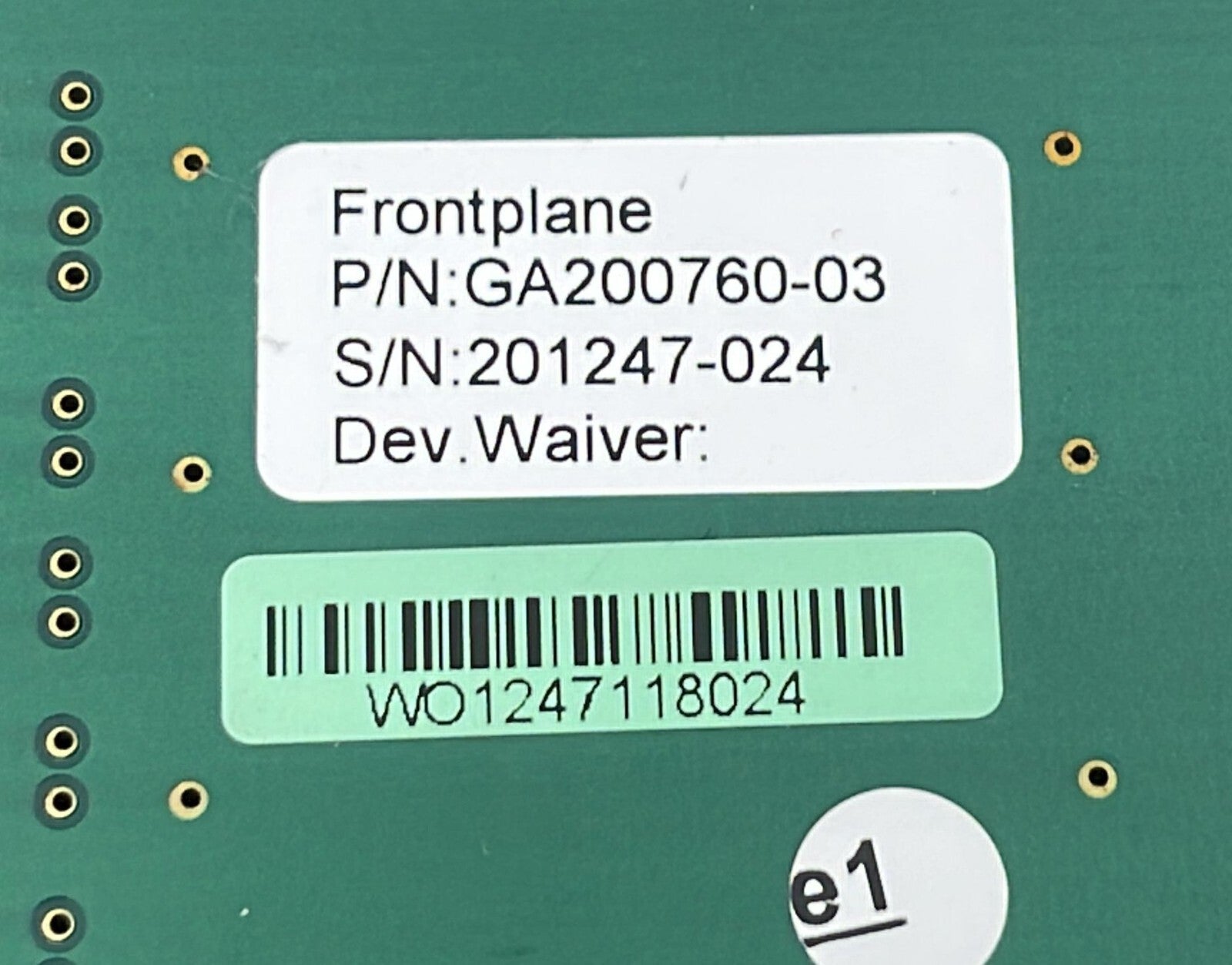 GE Healthcare Vivid E9 Ultrasound Frontplane Board GA200760-03 PCB GA302760