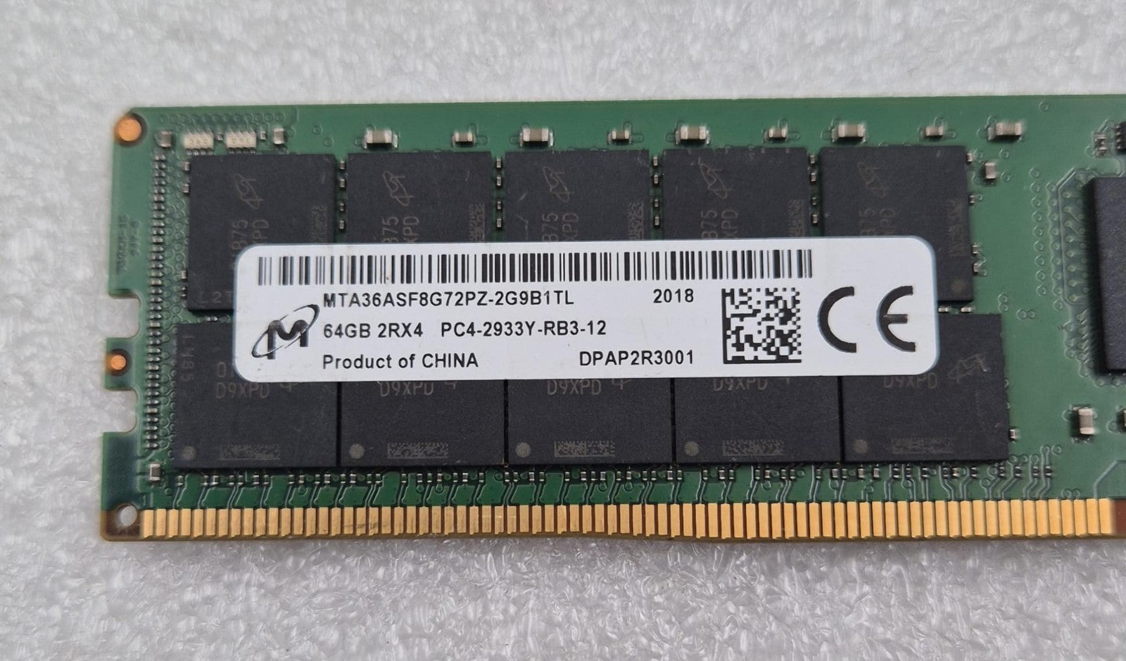 Micron 64GB 2RX4 PC4-2933Y MTA36ASF8G72PZ-2G9B1TL Server Memory RAM *HPE*