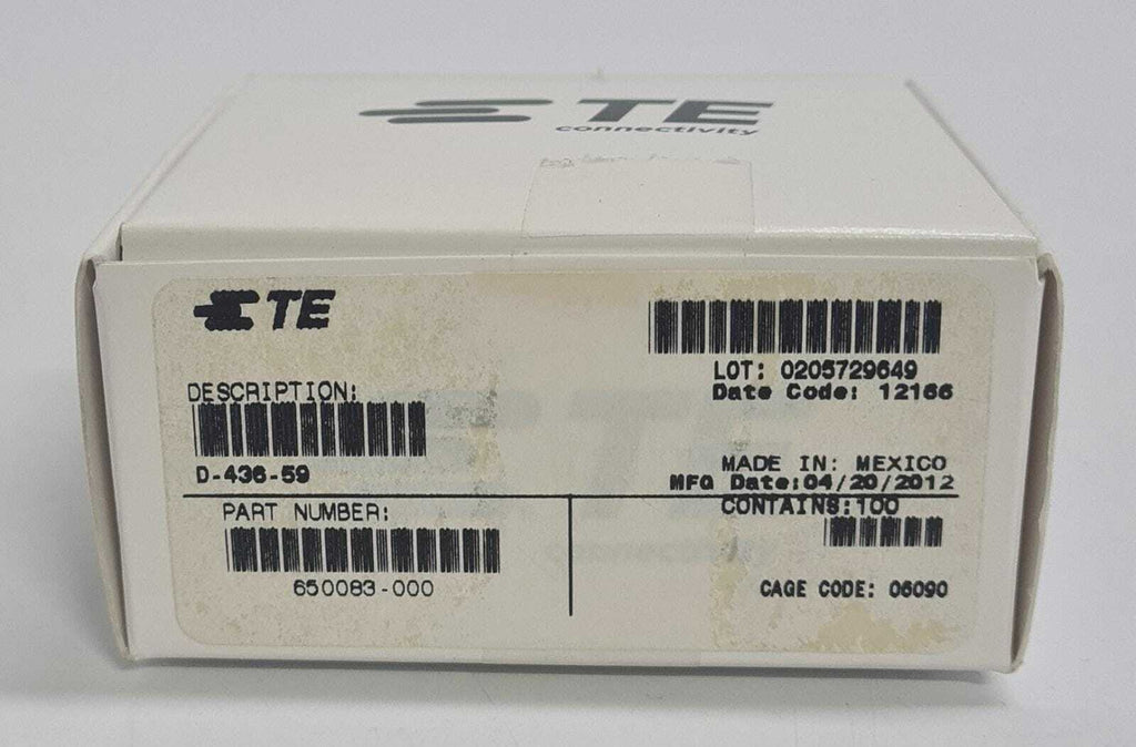 NEW Pack 100 Units - TE Tyco Connectivity D-436-59 650083-000 CONN INLINE CRIMP