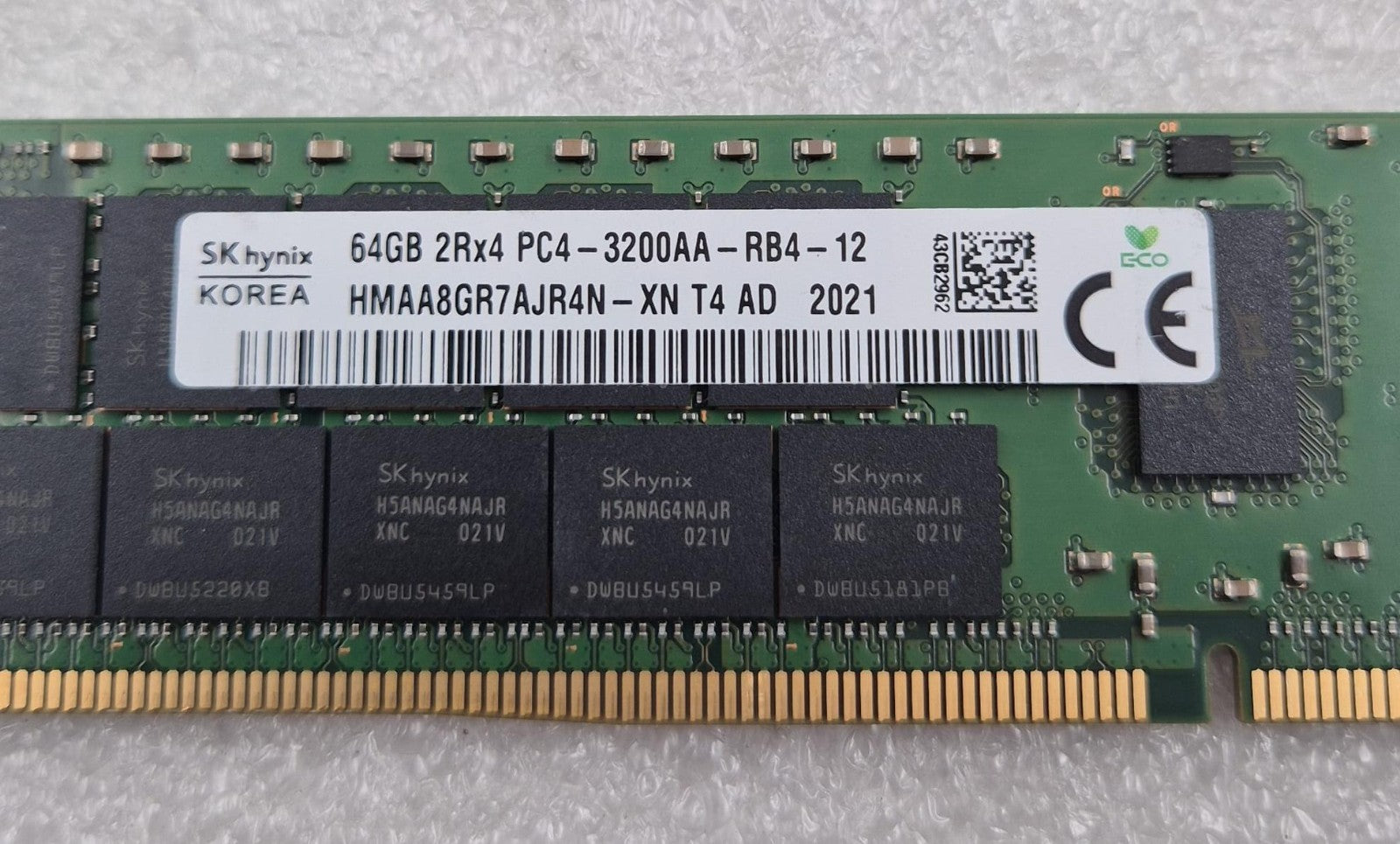 SK Hynix 64GB 2Rx4 PC4-3200AA HMAA8GR7AJR4N-XN Server Memory RAM HPE P03053-7A1