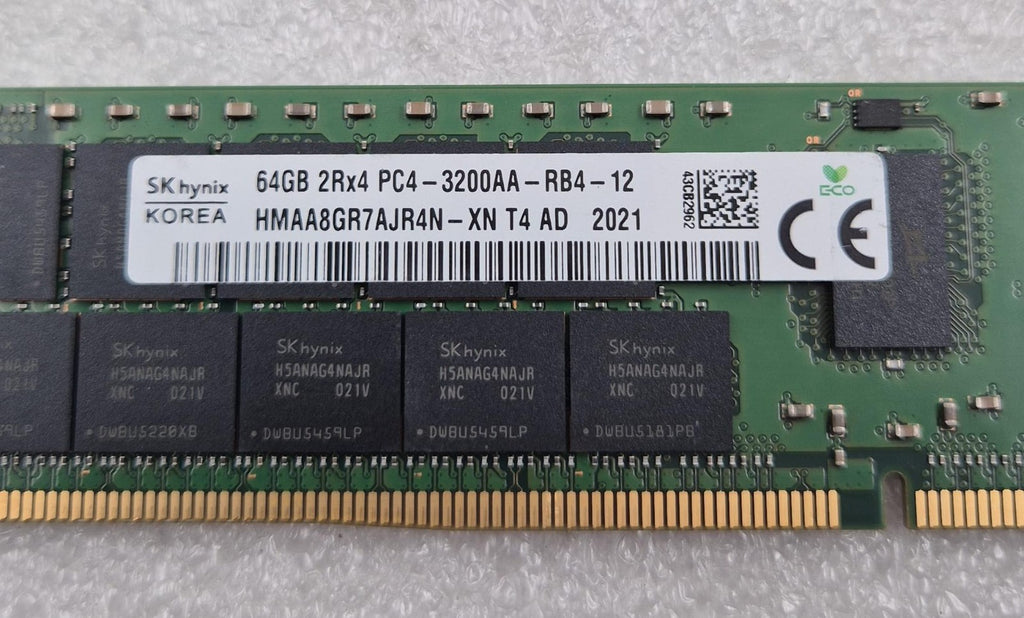 SK Hynix 64GB 2Rx4 PC4-3200AA HMAA8GR7AJR4N-XN Server Memory RAM HPE P03053-7A1