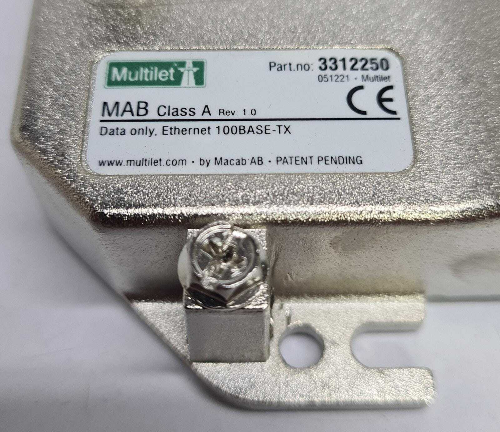 NEW - Multilet MAB REV 1.0 3312250 Data only, Ethernet 100BASE-TX