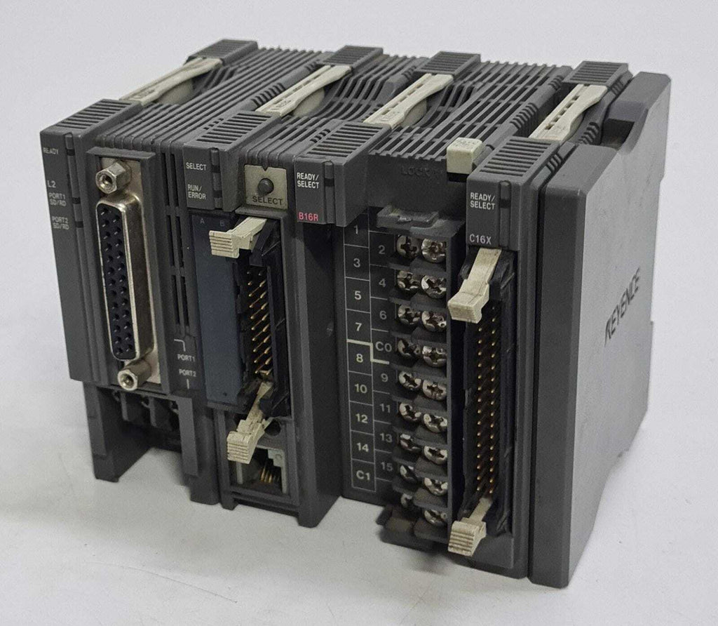 Keyence KV-B16R KV-300 CPU KV-C16X Input KV-L2 Relay Output module - AS IS