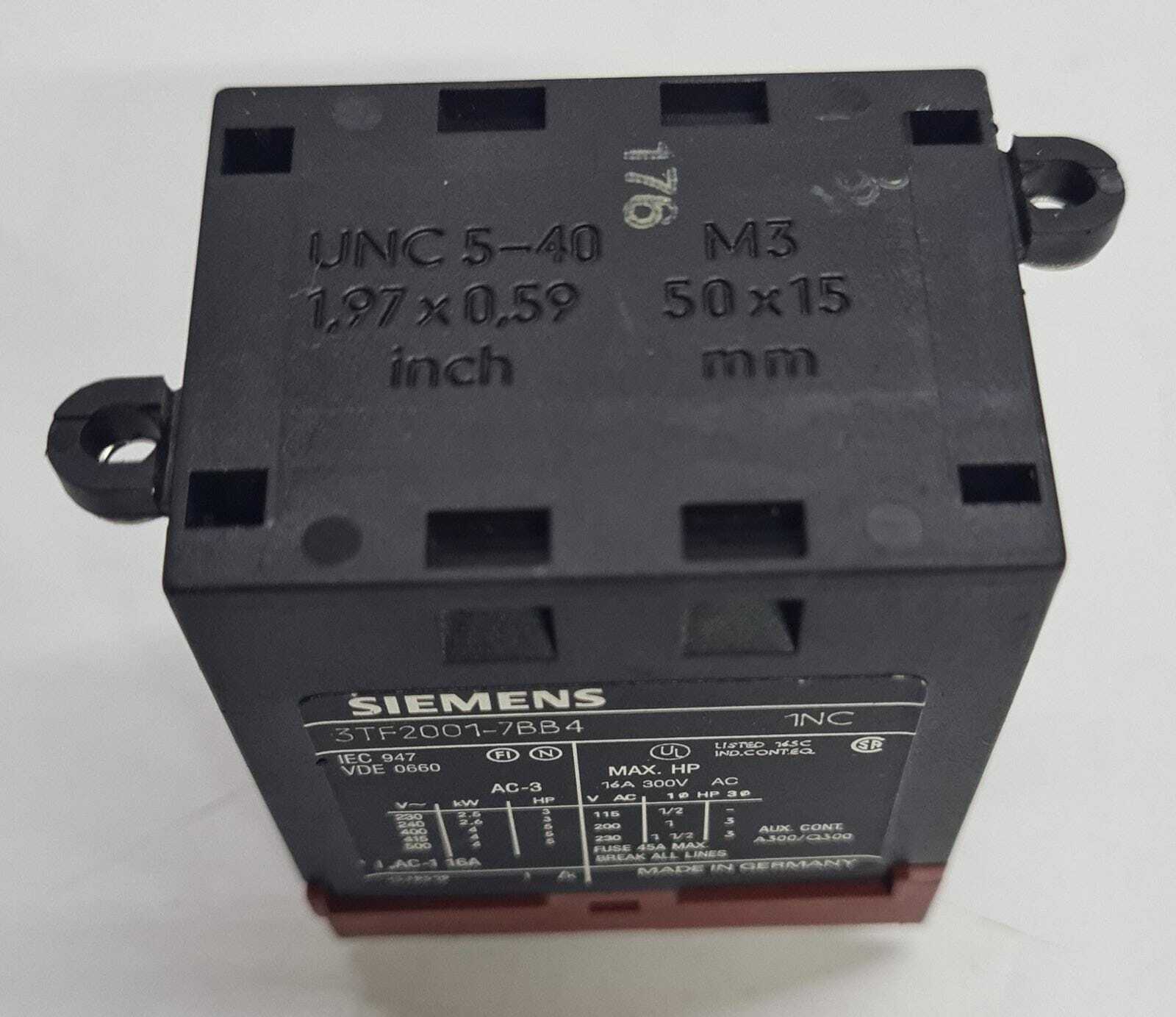 SIEMENS 3TF2001-7BB4 Contactor