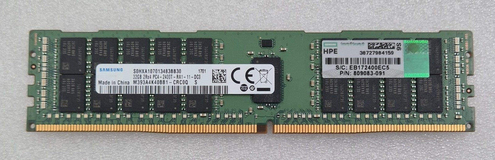Samsung 32GB PC4-2400T M393A4K40BB1-CRC0Q HPE RAM