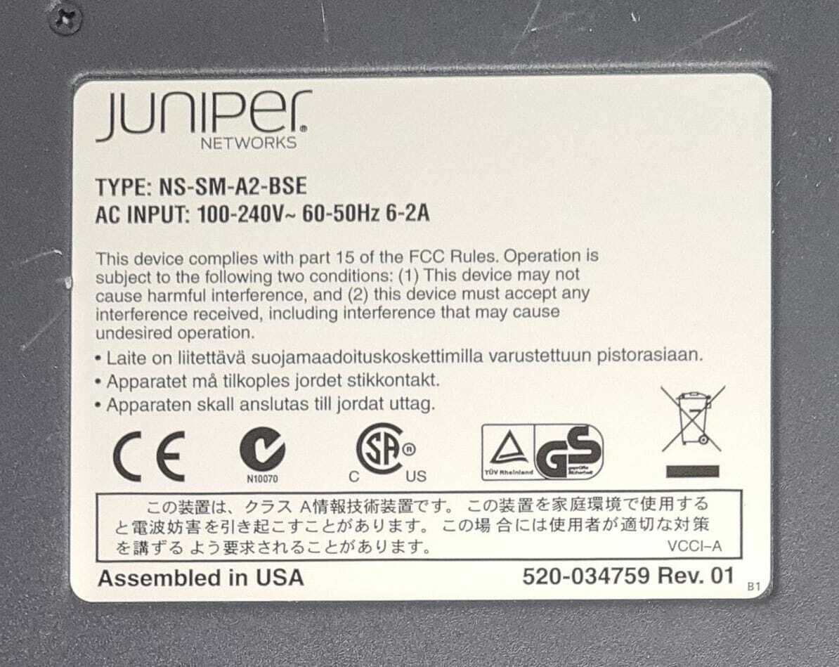 Juniper NSMXpress Series II NS-SM-A2-BSE Rev. A Network Management Device