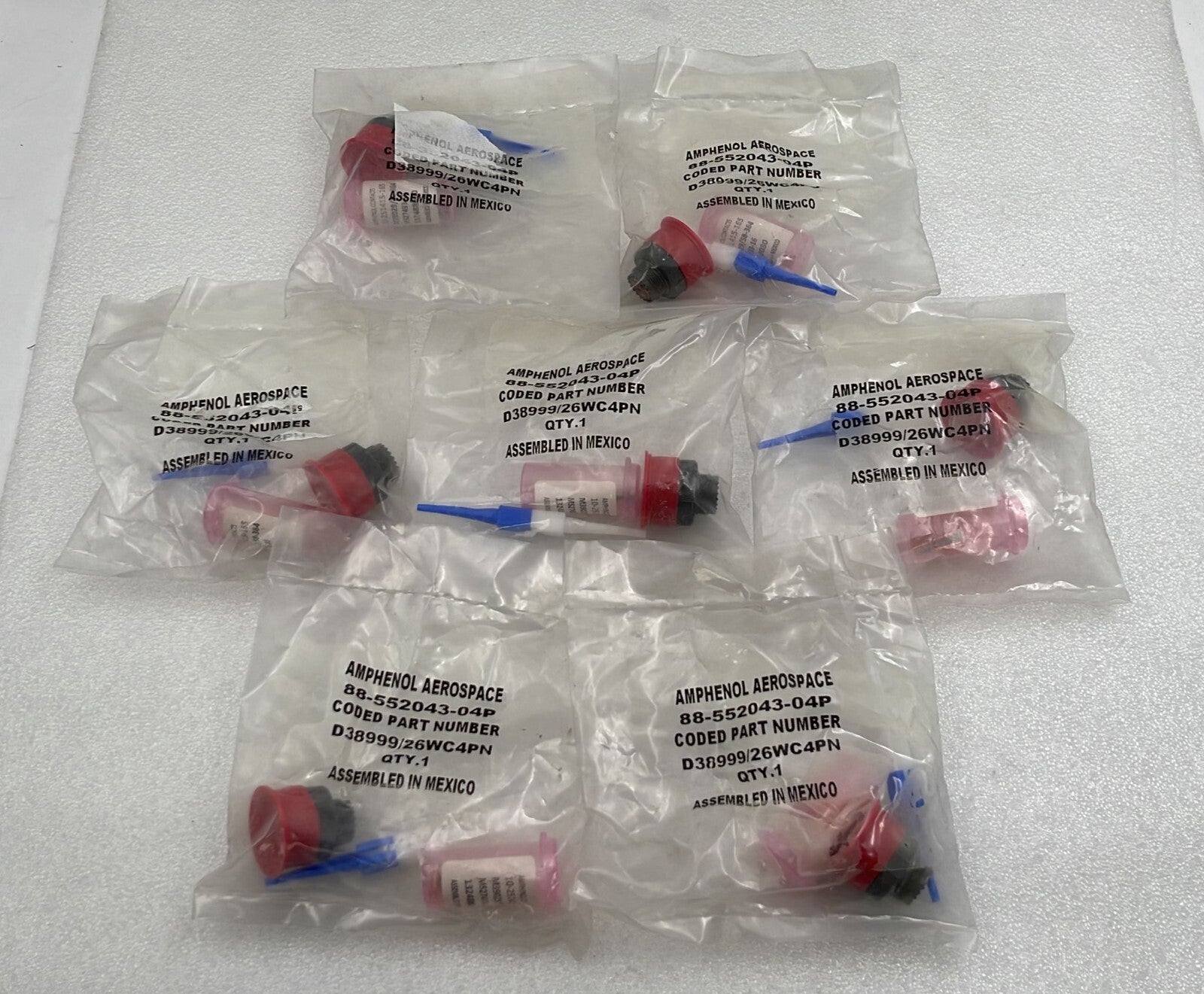 [LOT 7 PCS] Amphenol D38999/26WC4PN Circular MIL Spec Connector