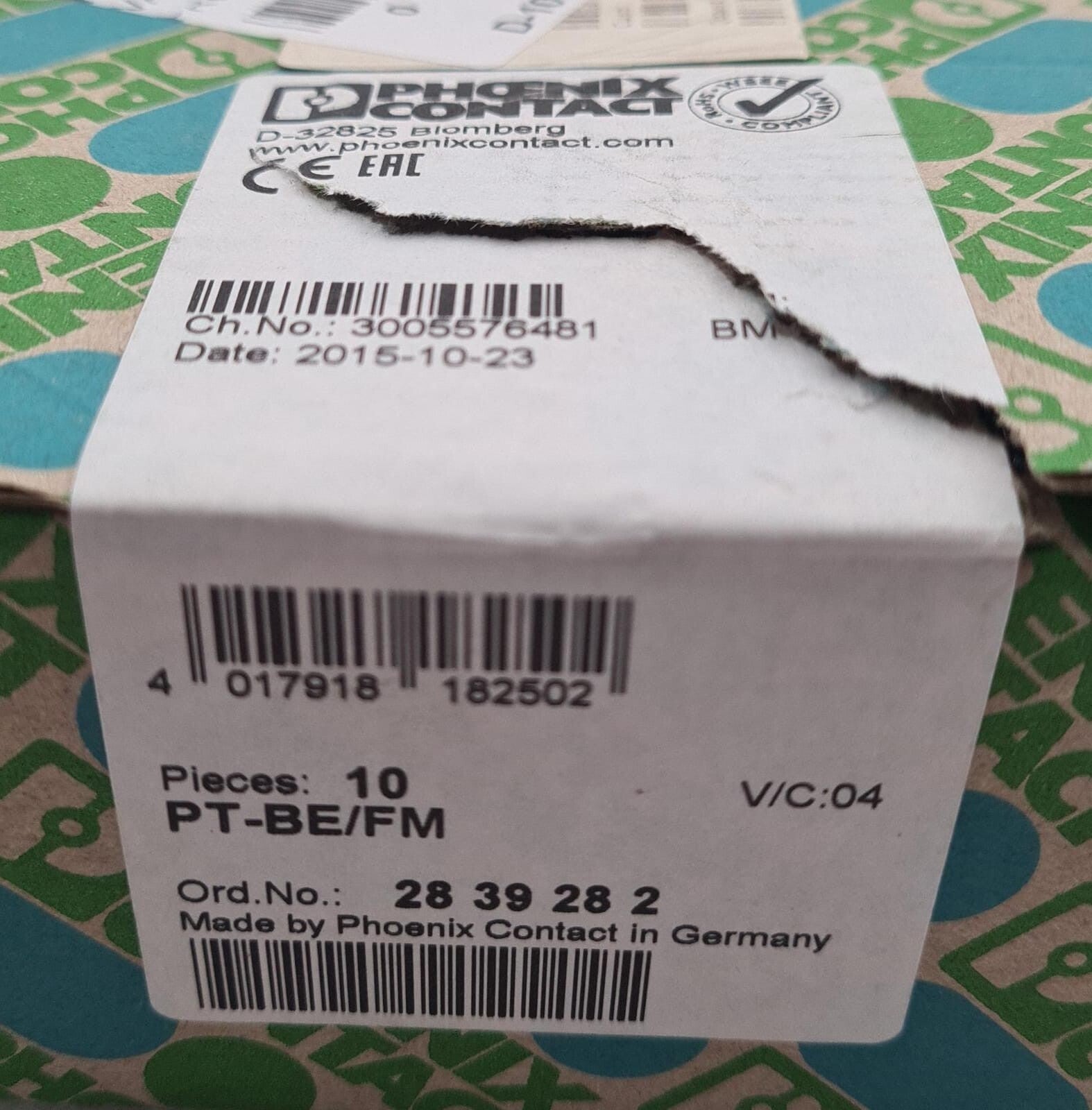 *NEW* PHOENIX CONTACT PT-BE/FM 2839282 Lightning Base Surge Protector