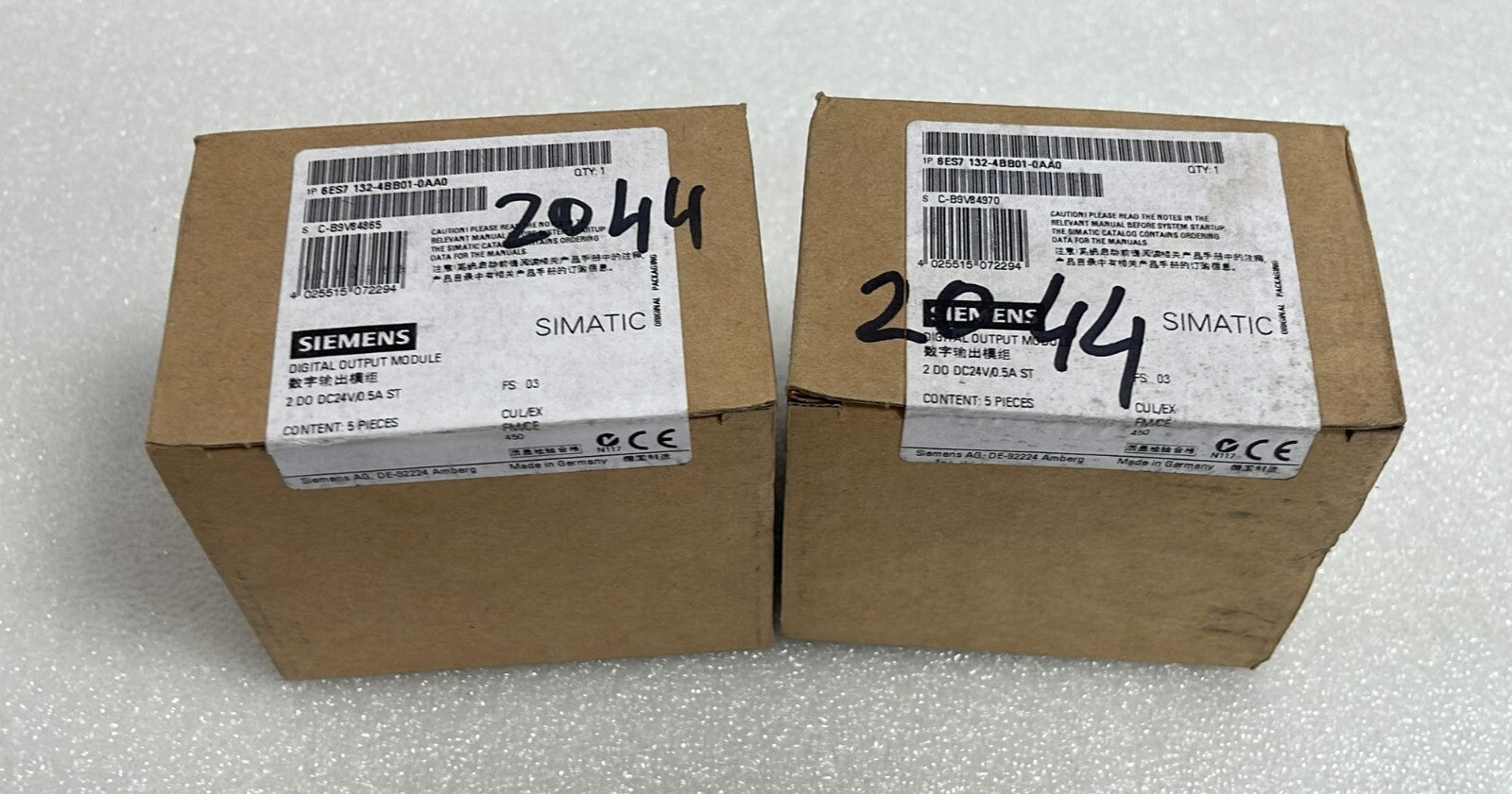 [2 LOT OF 5-Pack] SIEMENS SIMATIC S7 6ES7 132-4BB01-0AA0 Digital output module