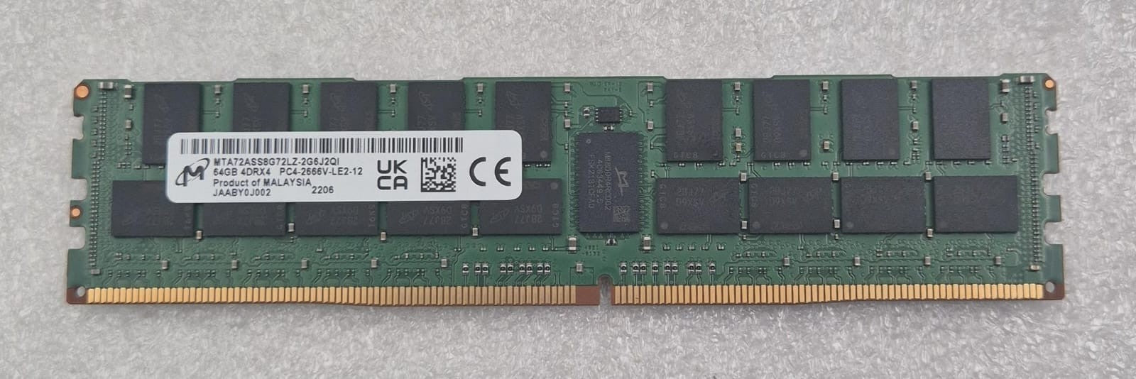 Micron 64GB 4DRX4 PC4-2666V MTA72ASS8G72LZ-2G6J2QI Server Memory RAM
