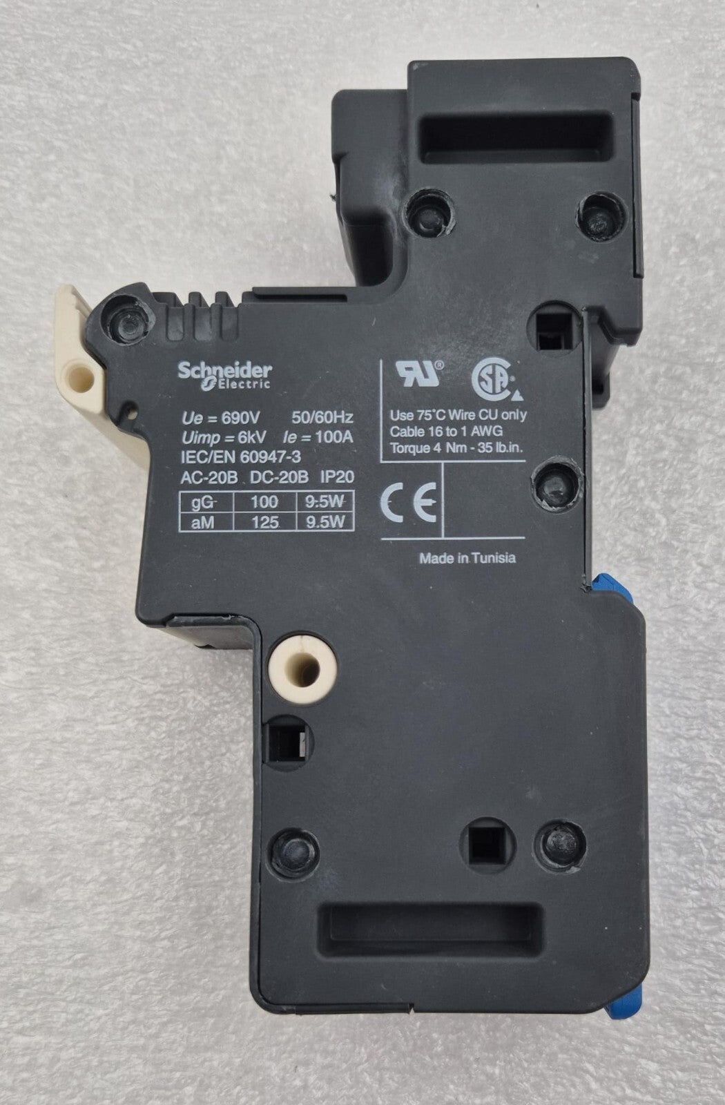 [LOT 6 PCS] SCHNEIDER ELECTRIC DF221 22x58 Fuse Carrier TeSys DF Series 1P 690V