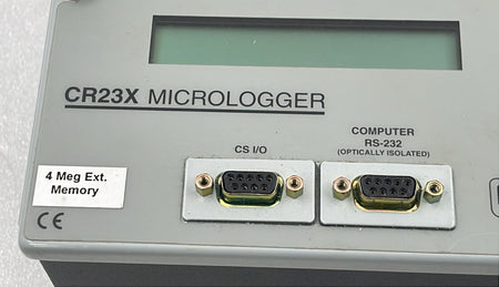Campbell Scientific CR23X manufacturer label close-up