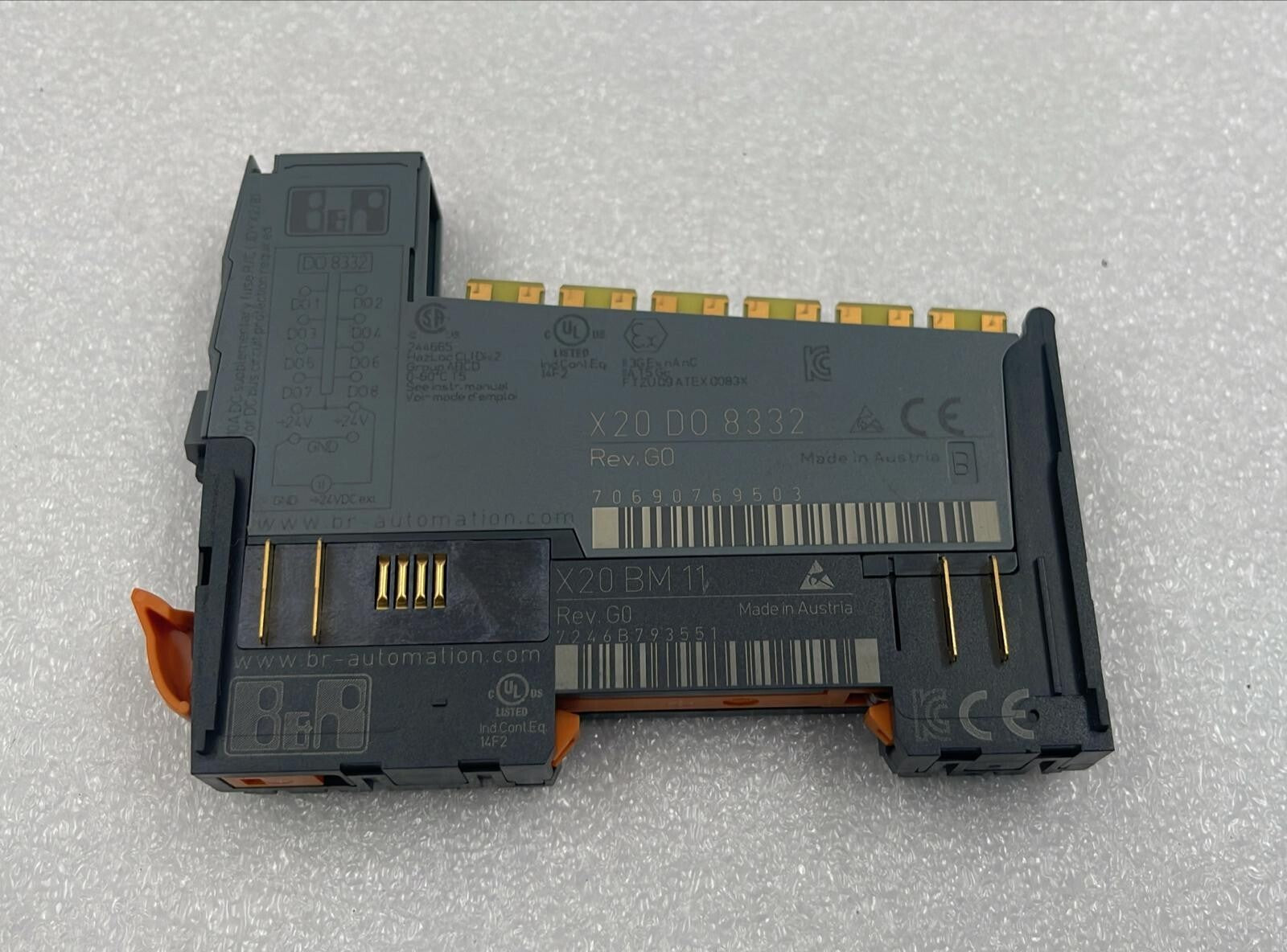 ]LOT 2 PCS] B&R Automation X20 DO 8332 Digital Control Module W/ X20 BM 11