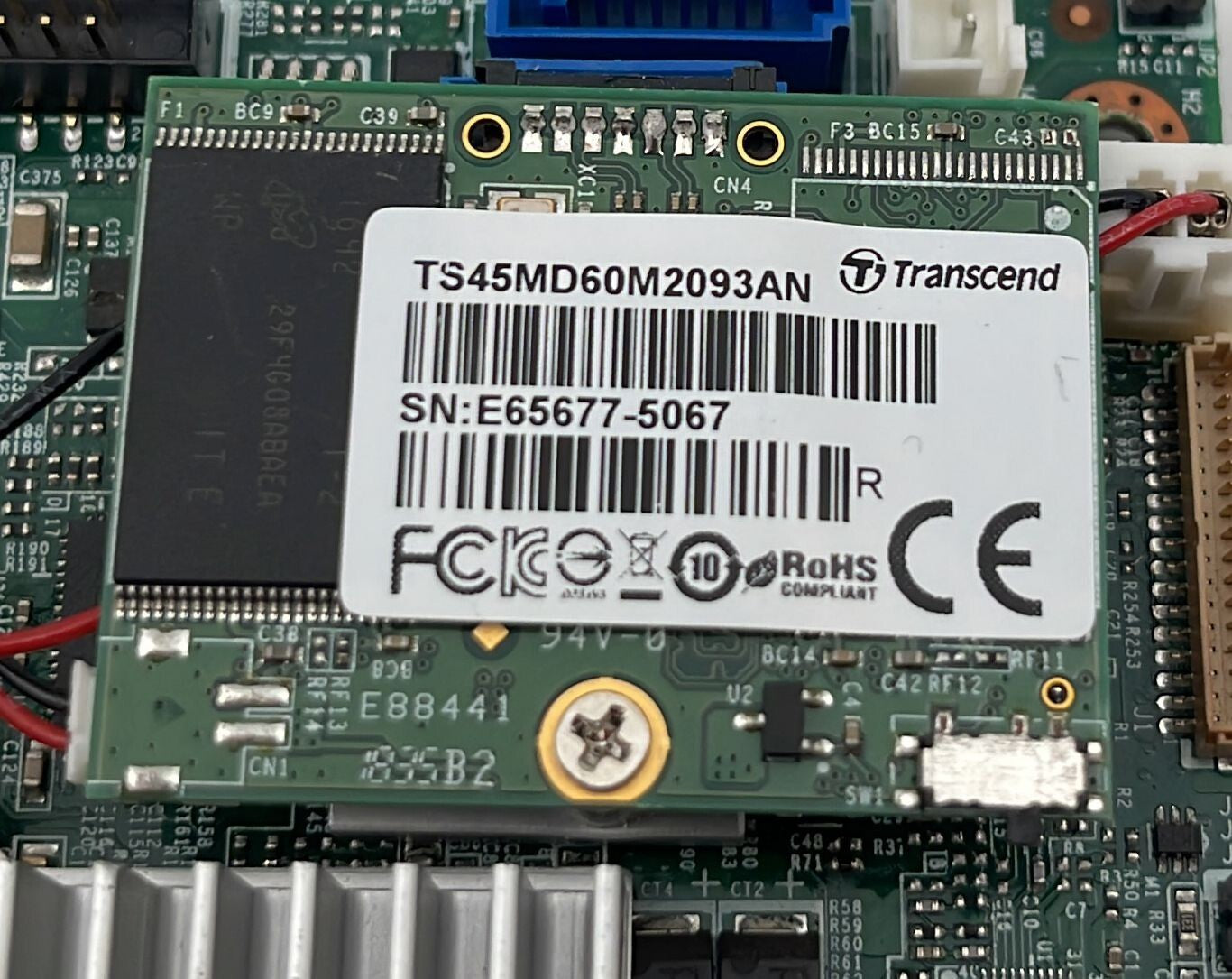 SBS CARD EBC230-EM1 W/ TRANSCEND TS45MD60M2093AN + 1GB DDR3 1333