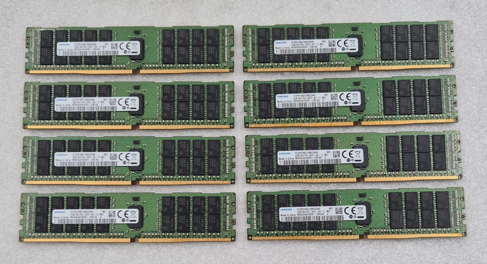 [LOT 8 PCS] SAMSUNG 32GB 2Rx4 PC4-2400T M393A4K40CB1-CRC4Q DDR4 RAM