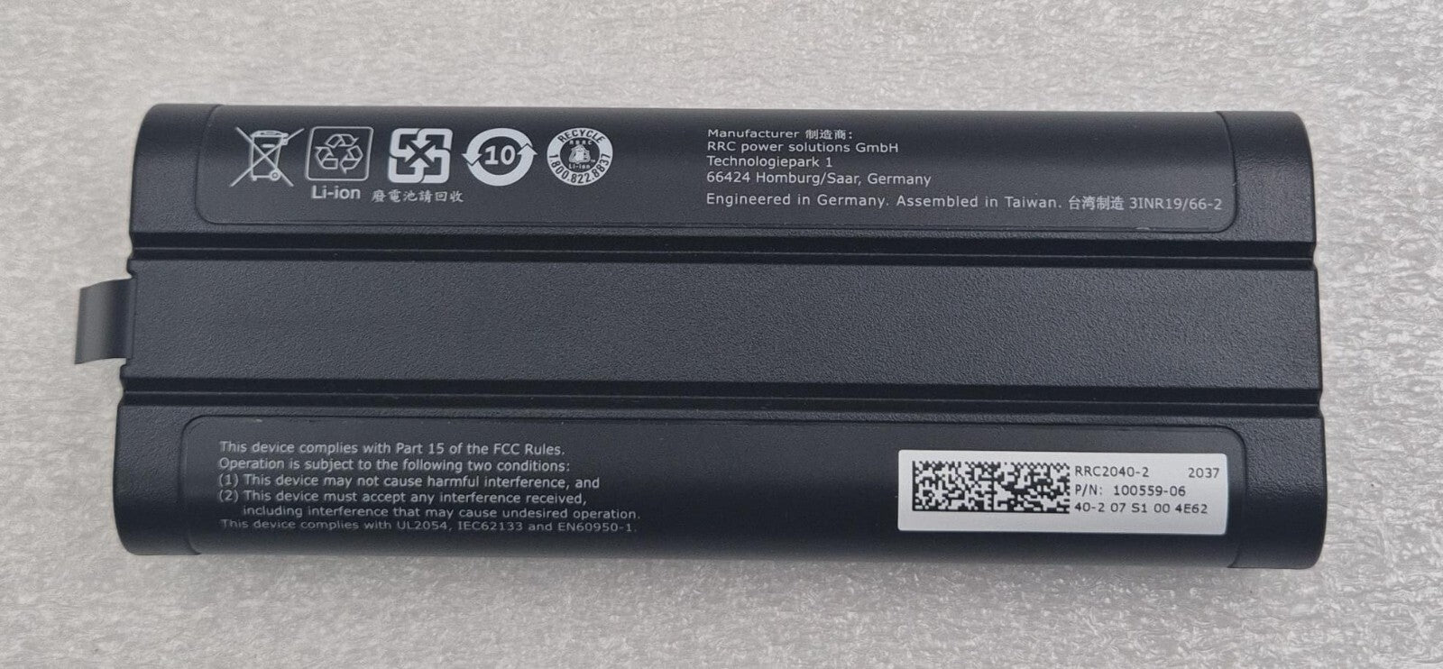 RRC RRC2040-2 100559 Rechargeable Smart Battery Pack Li-ion 10.8V 6900mAh 74.5Wh