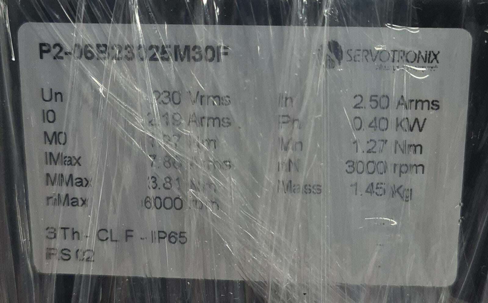 Servotronix servo Motor encoder 173D042003003 P2-06B23025M30F 6000Rpm