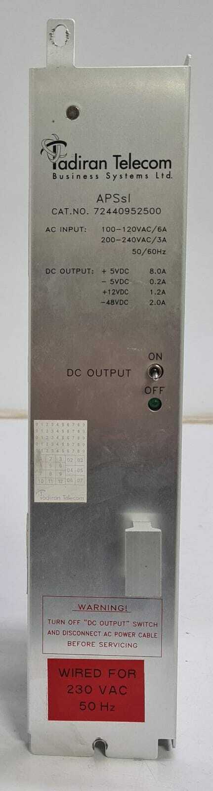 Mean Well MW Q-170AD Tadiran Coral APSsl 72440952500 Power Supply 230 VAC 50Hz