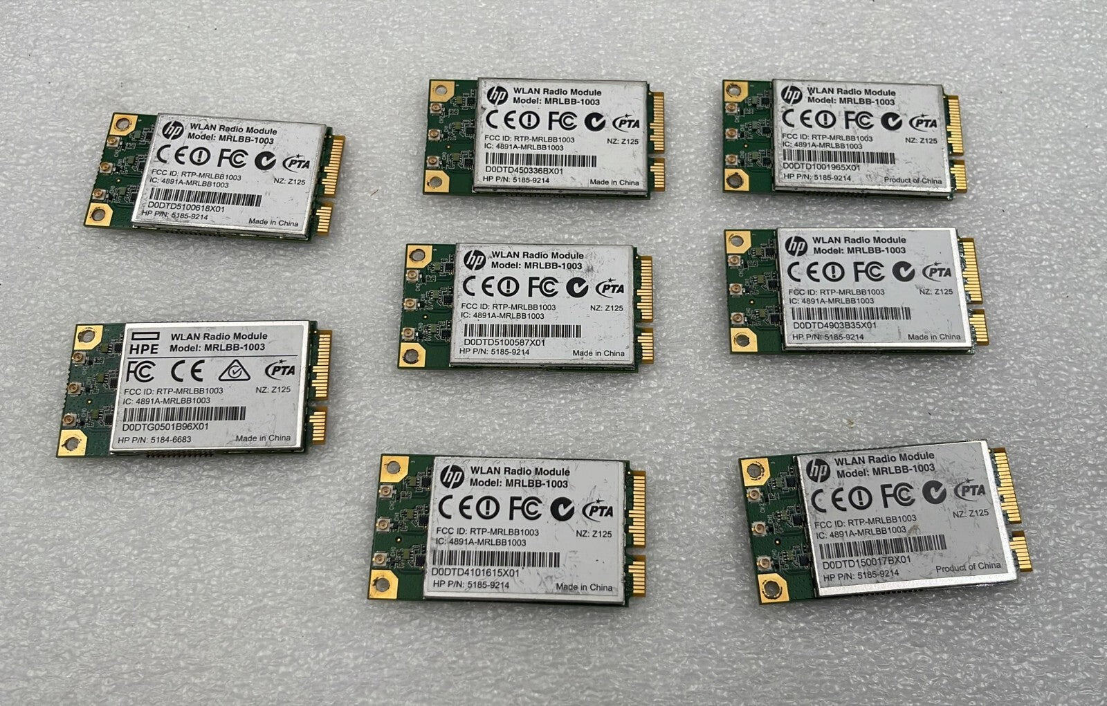 [LOT OF 8] HP WLAN Radio Module MRLBB-1003 Mini PCIe 5185-9214