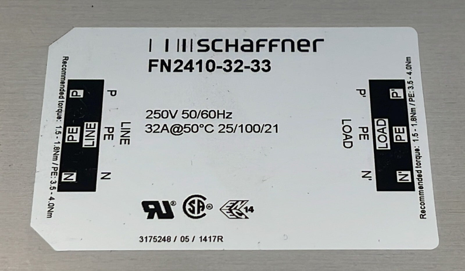 [LOT OF 3] Schaffner FN2410-32-33 Power Line Filter