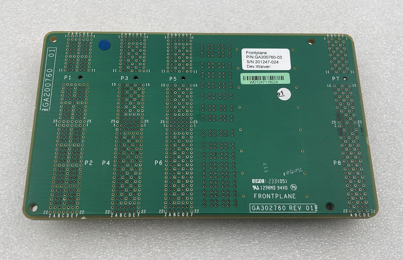 GE Healthcare Vivid E9 Ultrasound Frontplane Board GA200760-03 PCB GA302760