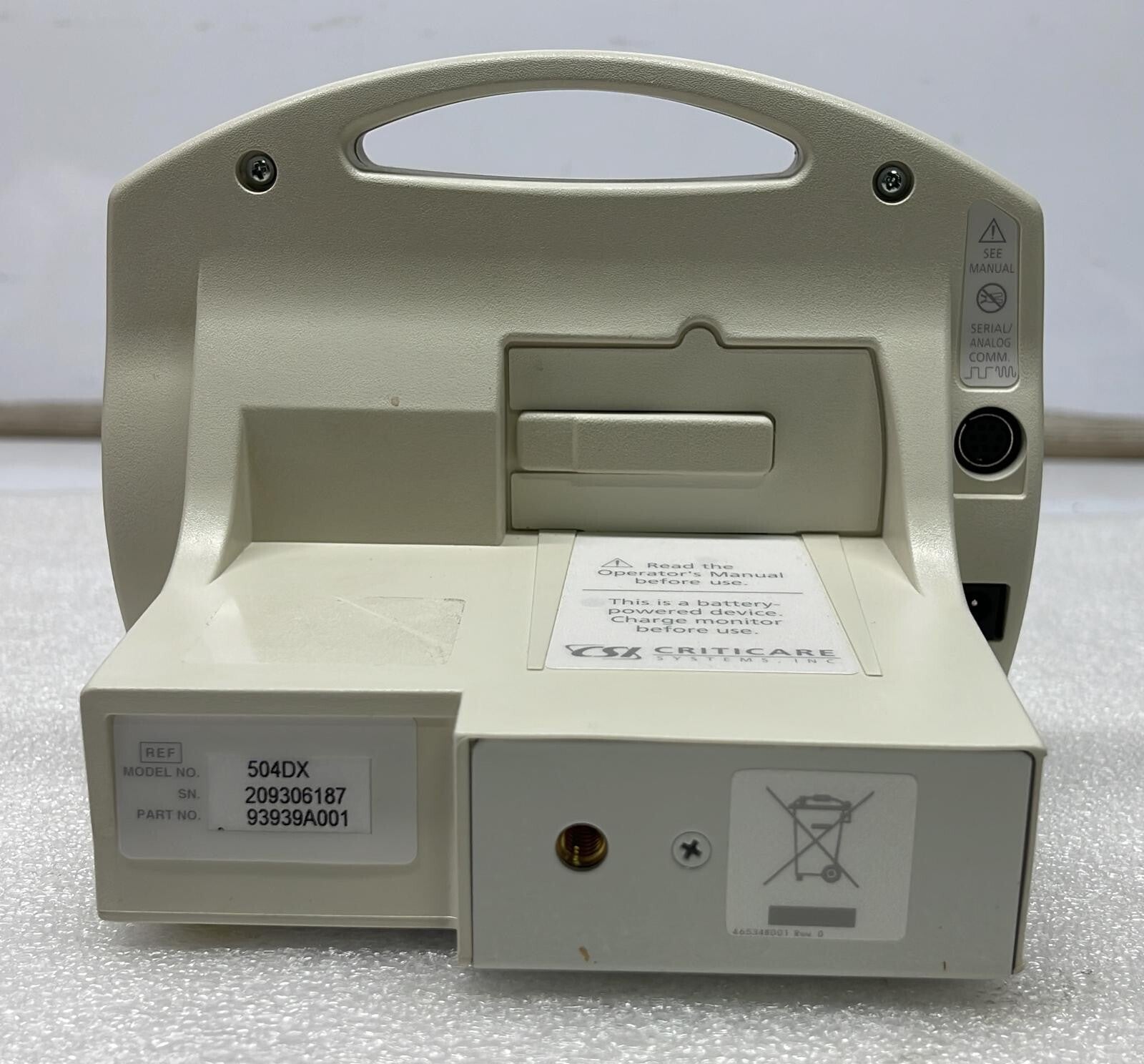 CSI Criticare Systems 504DX Digital Oximeter Monitor W/ 934-10DN Finger Sensor