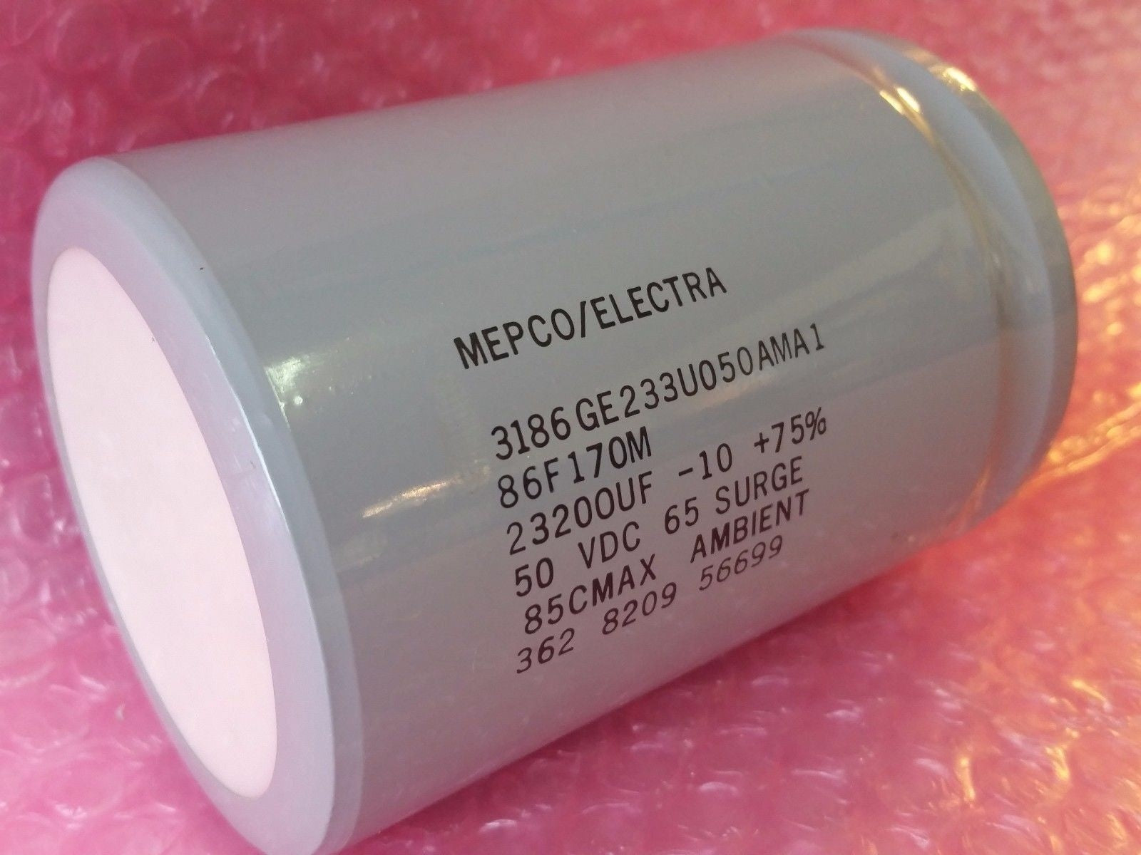 Mepco Electra 3186GE233U050Ama1 Capacitor 86F170M 50 Vdc 65 Surge