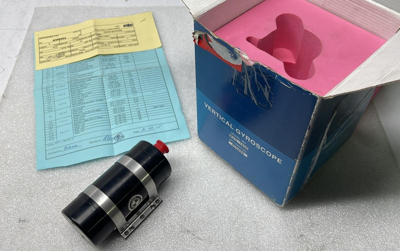 PITCH AXIS MTC VERTICAL GYROSCOPE Model MVG-1806 # 405869 **Refurbished**