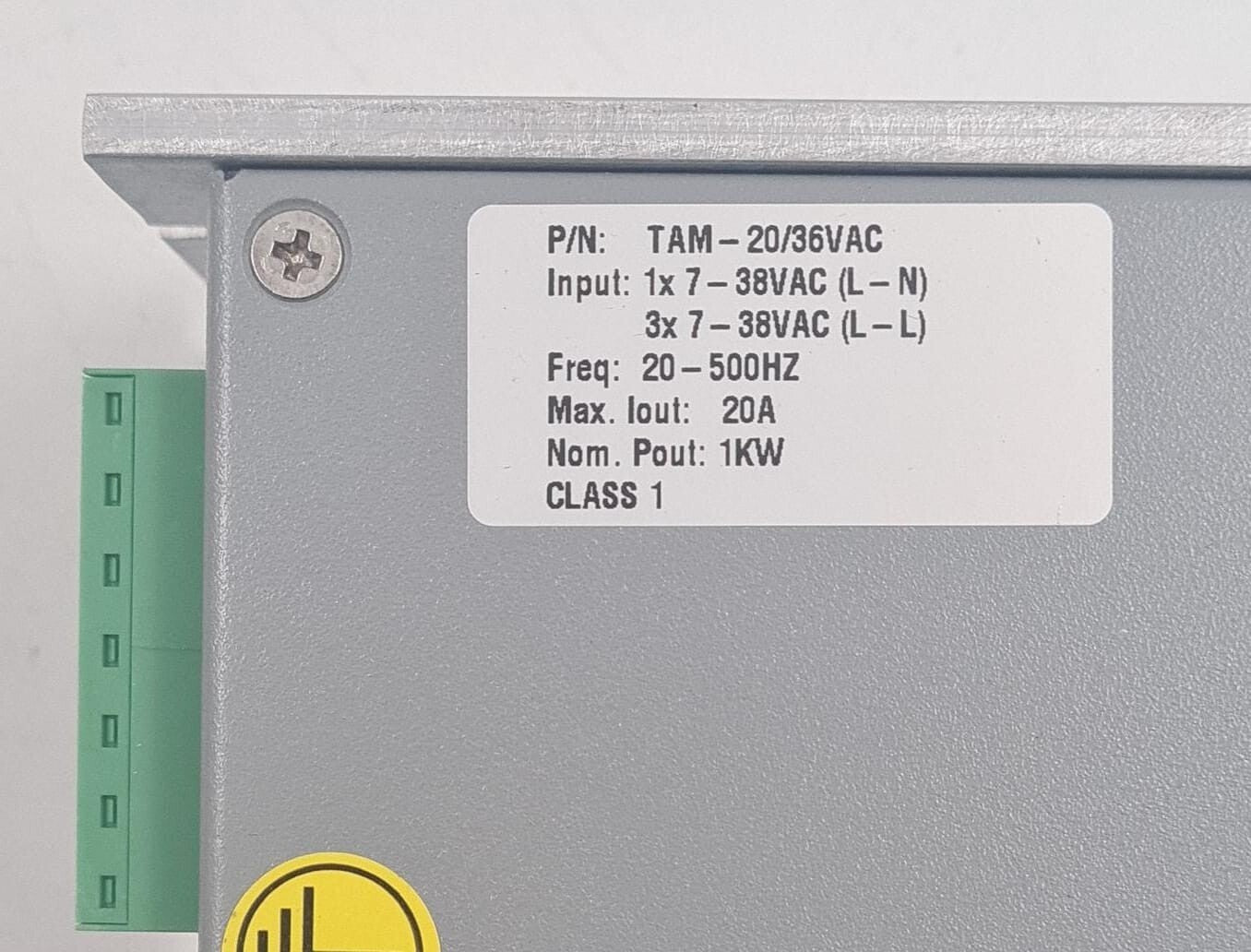NEW - Elmo Motion Control TAM-20/36VAC Current Rectifier Power Supply Module