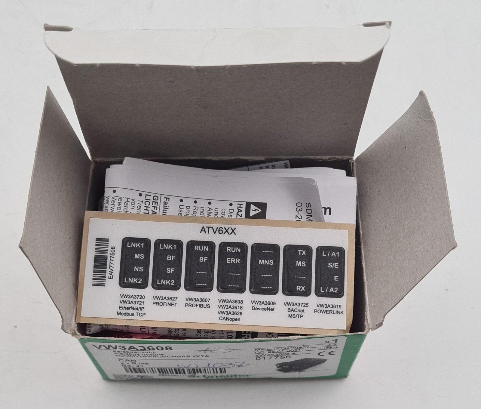 NEW - Schneider Electric VW3A3608 017756 CAN 2xRJ45 Fieldbus module Adapter