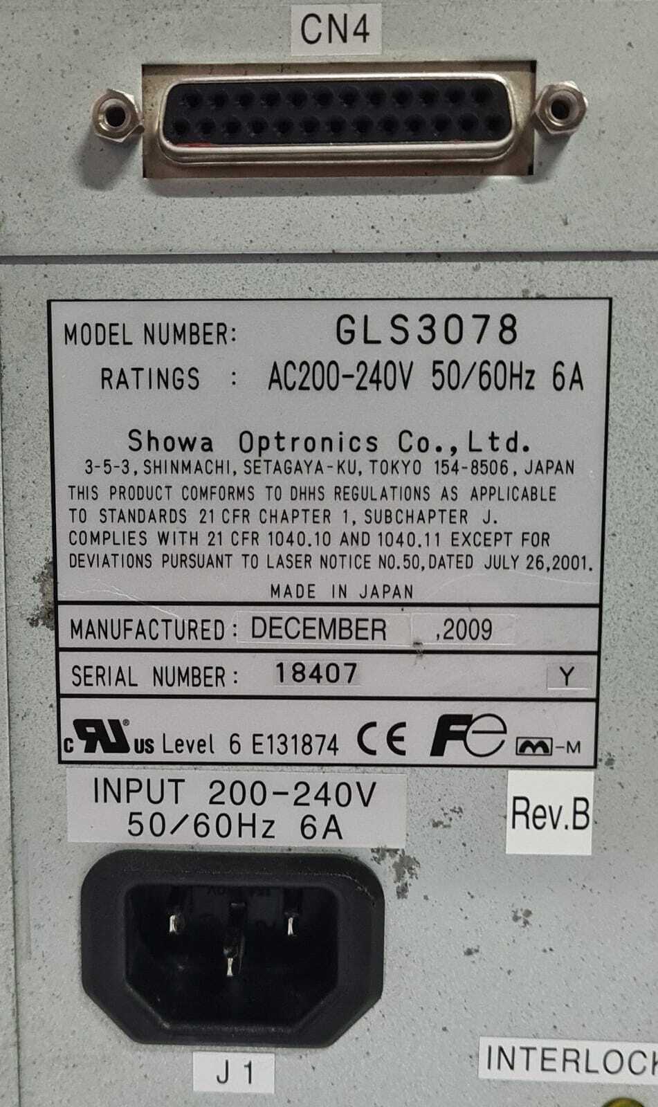 Showa Optronics GLS3078 Laser Power Supply AC 200-240V For ABI Prism 3100 3130XL