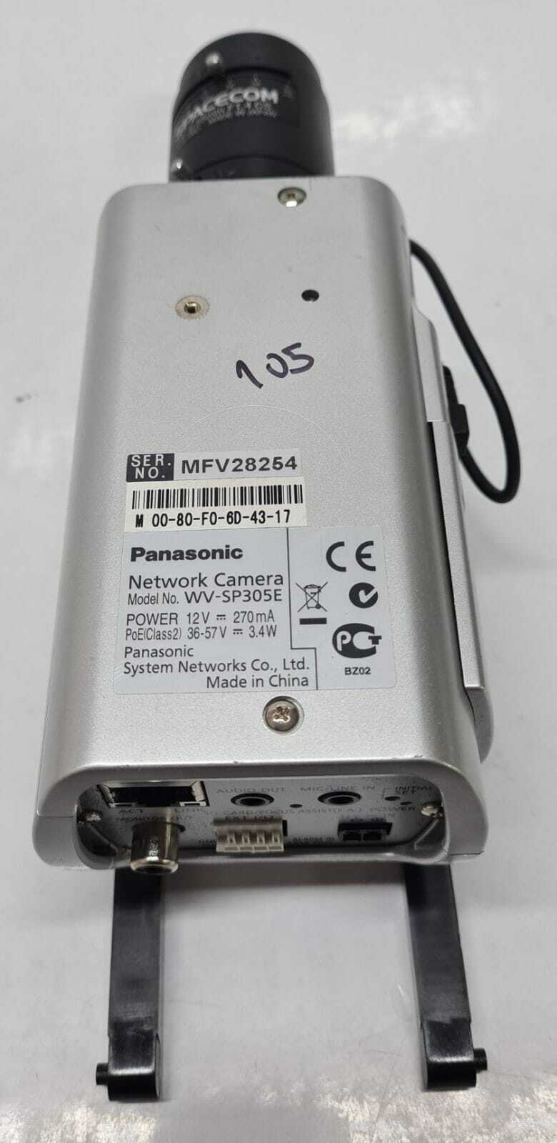 Panasonic Network Camera WV-SP305E i PRD w/ Spacecom Lens & Chassis
