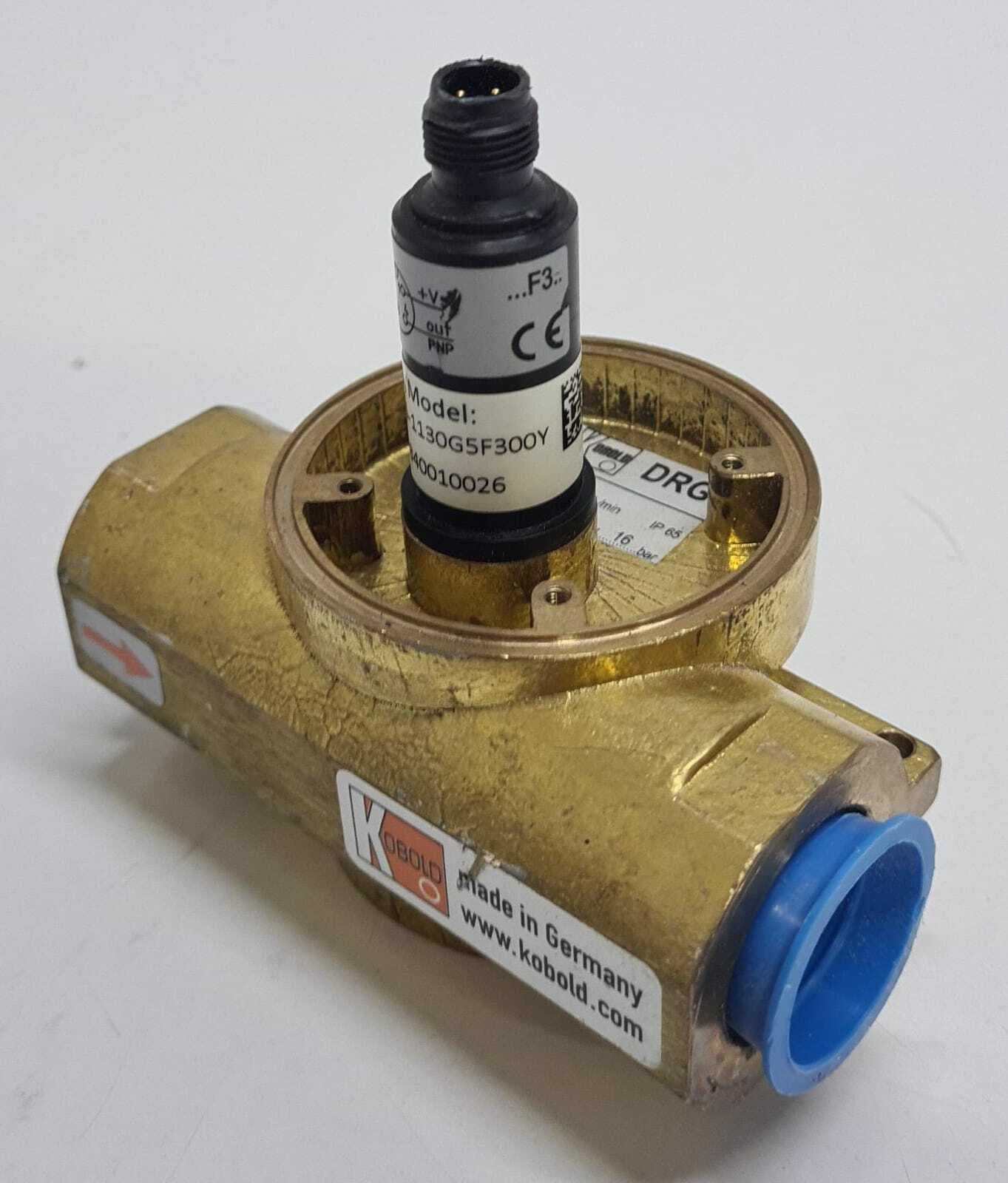 KOBOLD DRG DRG-1130G5F300Y Rotating Vane Analog Paddle Wheel Sensor Flow Meter