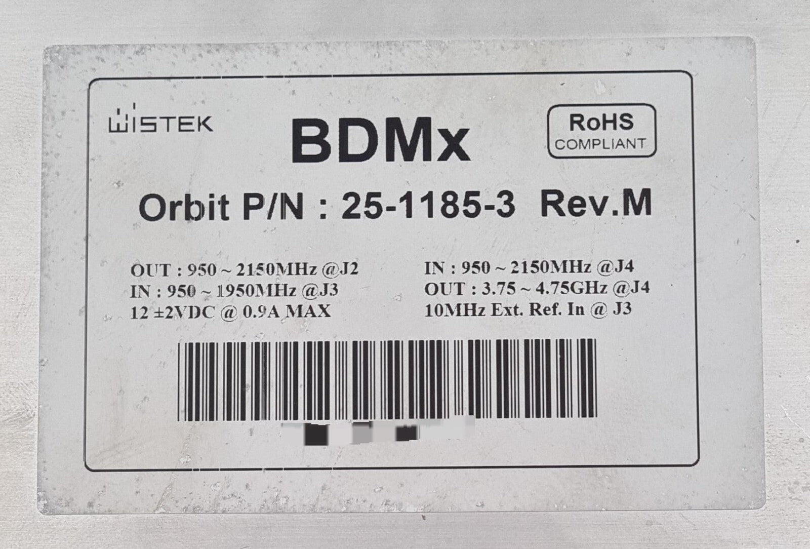 WISTEK BDMx Module for ORBIT Marine P/N 25-1185-3 Rev. M