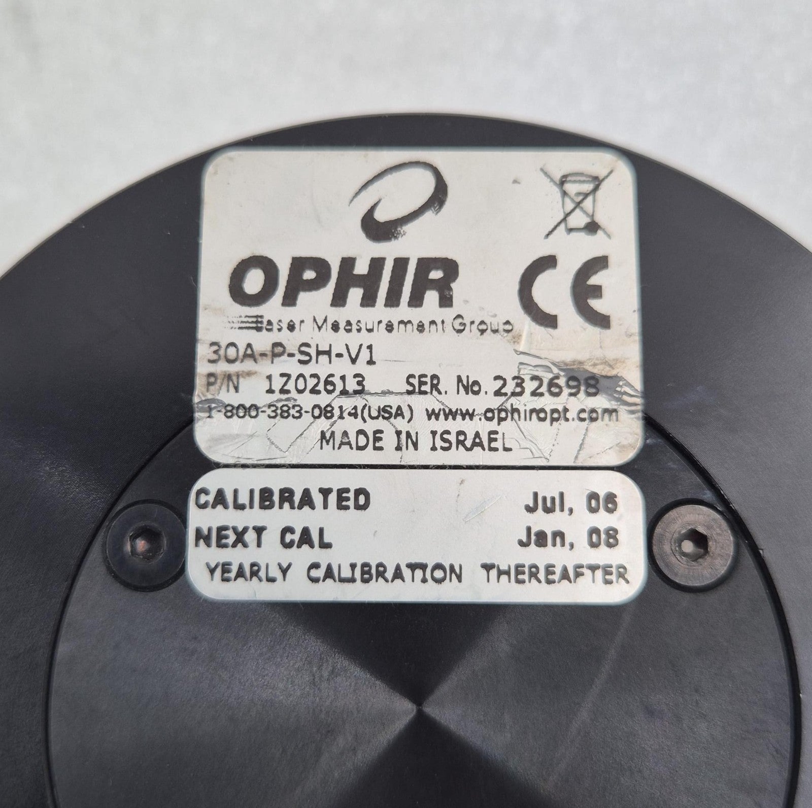 OPHIR 30A-P-SH-V1 1Z02613 Lase Sensor Probe Power Meter Head