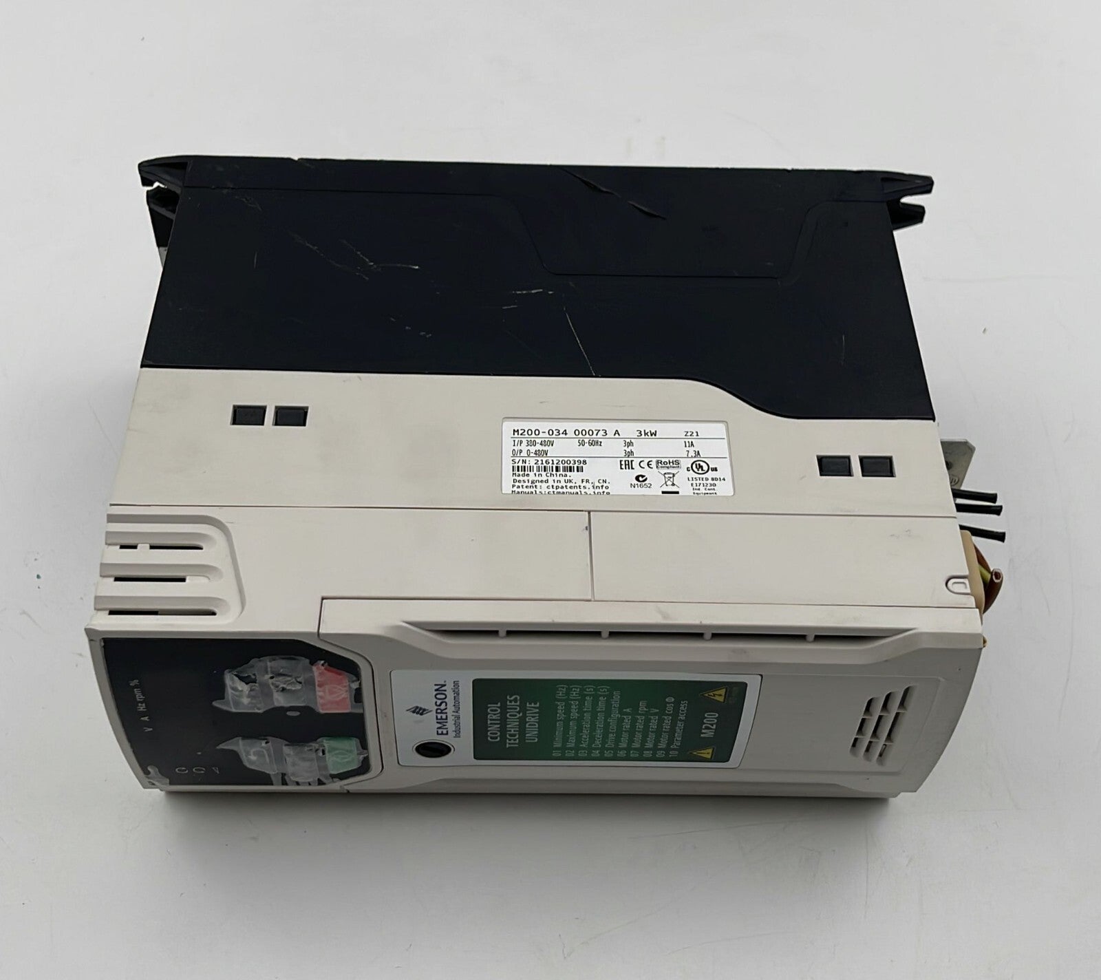 Emerson Control Techniques Unidrive M200-034-00073 A Inverter Drive 3kw 480V