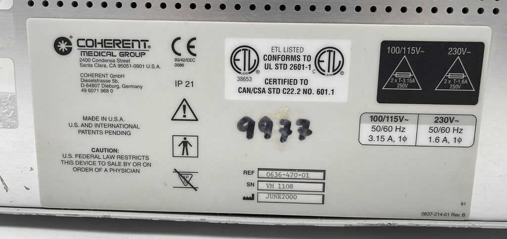 Coherent Medical Group 0636-470-01 **AS IS**