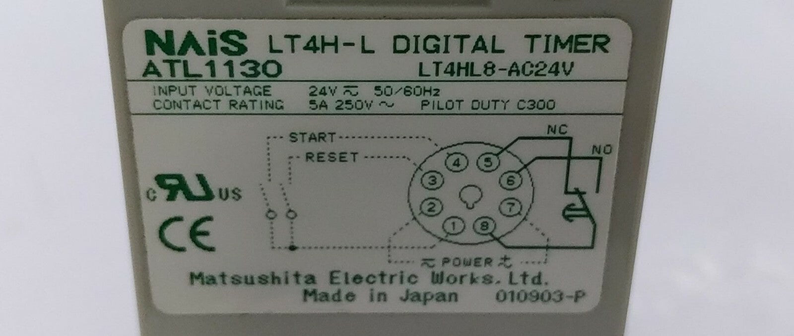 [LOT OF 2] NAIS LT4H-L DIGITAL TIMER ATL1130 LT4HL8-AC24V