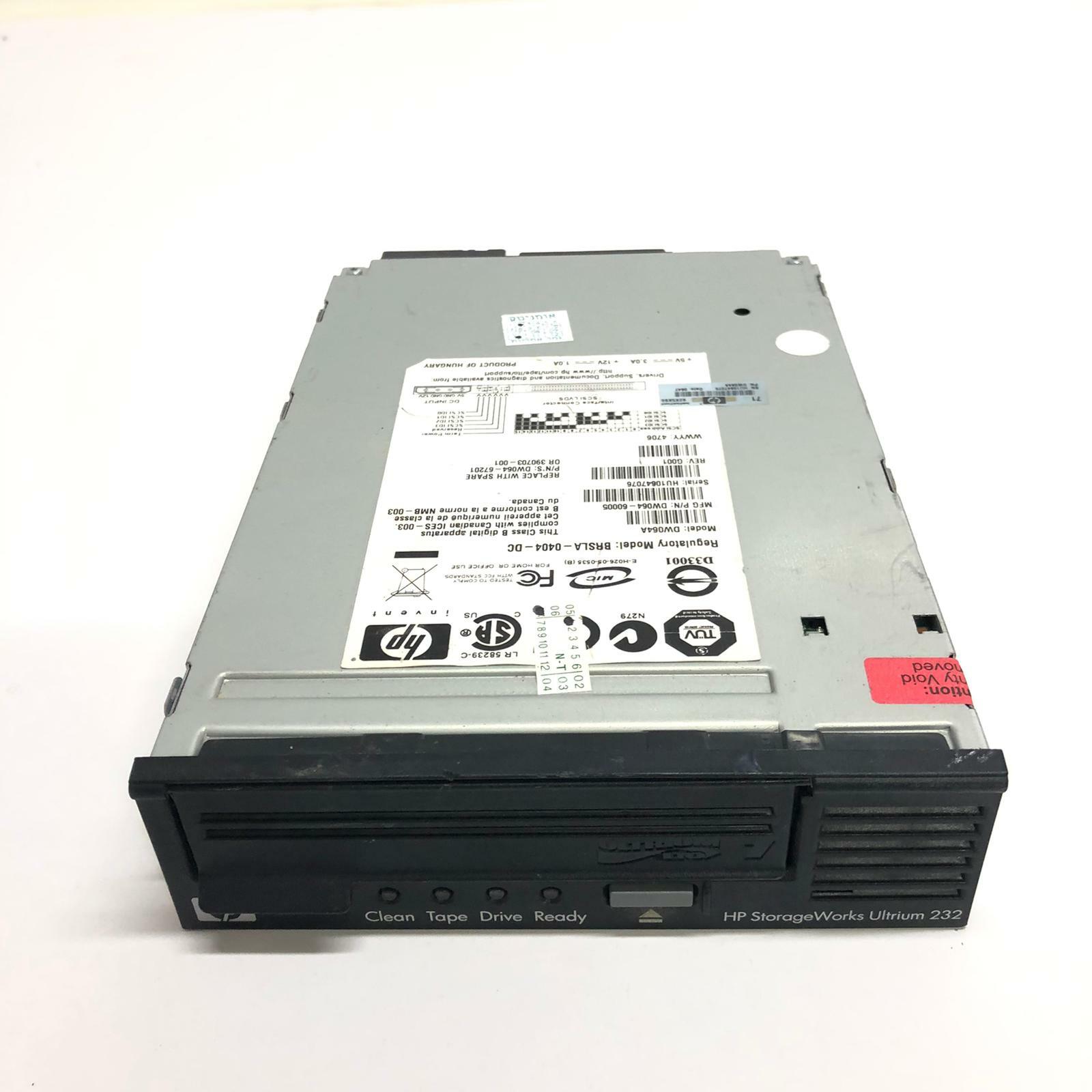 HP STORAGEWORKS ULTRIUM 232 BRSLA-0404-DC DW064A SCSI LVD TAPE DRIVE