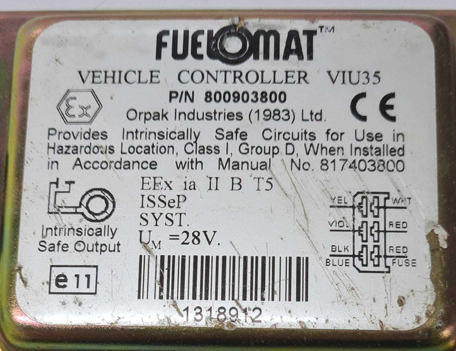 Fuelomat Vehicle Controller Viu3s Orpak Fuel Identification Unit 800903800