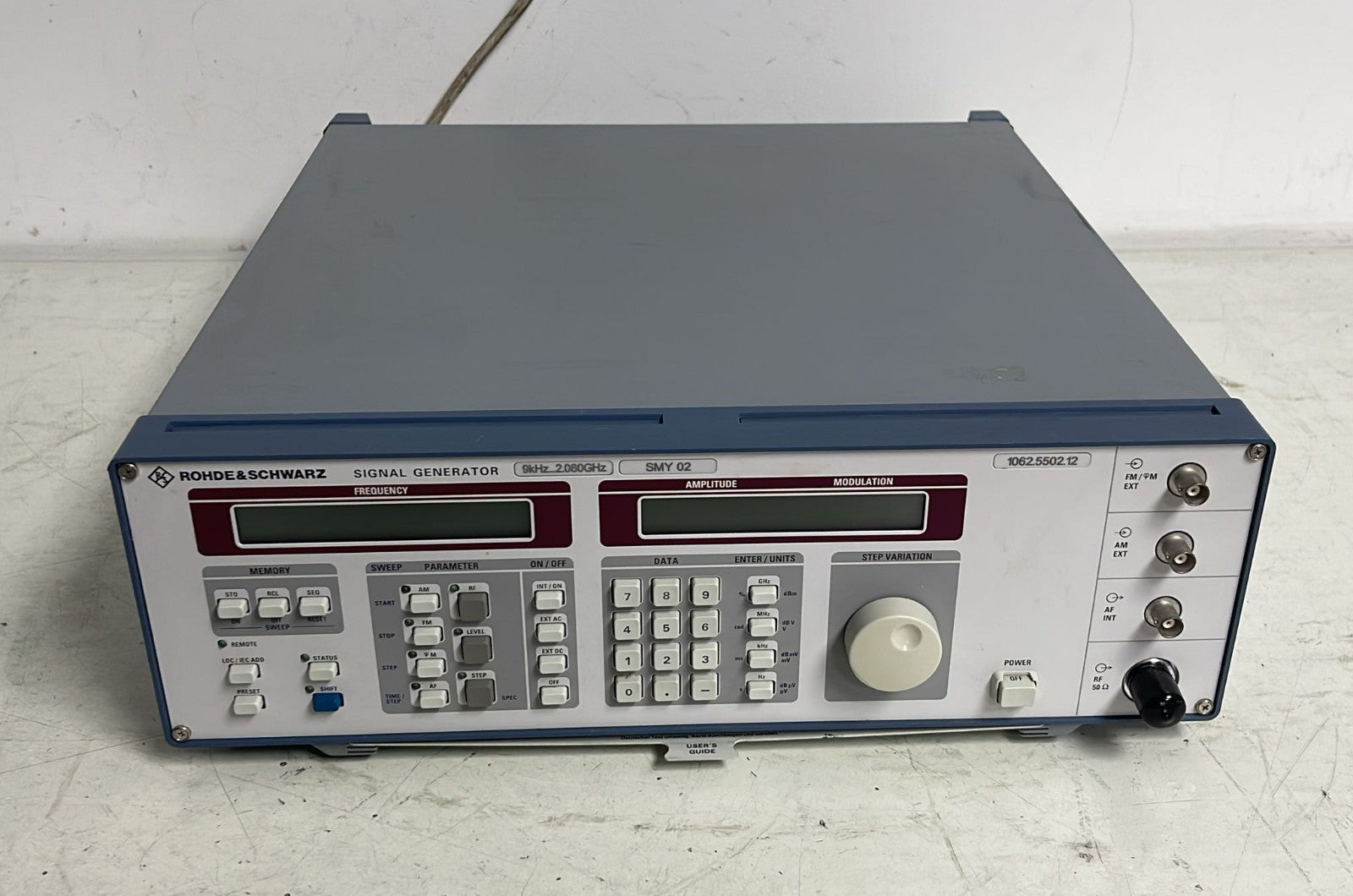 Rohde & Schwarz SMY 02 Signal Generator 9kHz...2.080GHz 1062.5502.12
