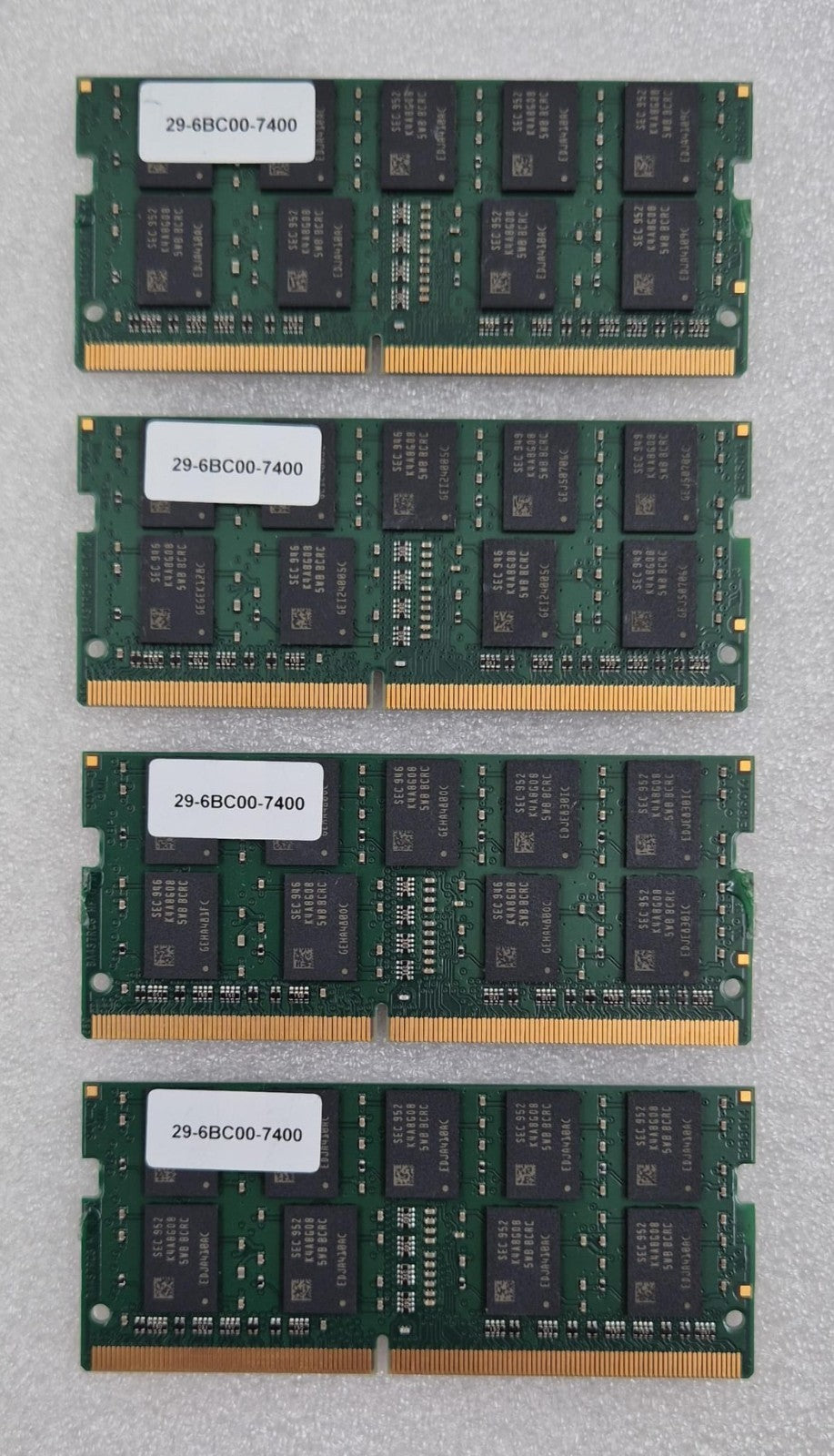 Lot of four Transcend TS0AAMGS0-0000 ECC SO-DIMM memory modules
