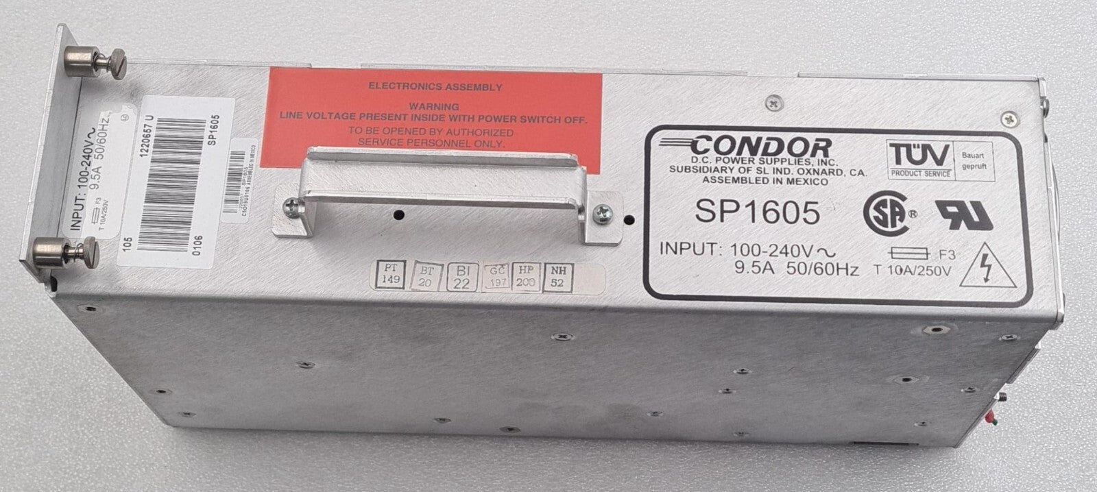 CONDOR SP1605 Power Supply 100-240VAC for Waters Alliance 2695