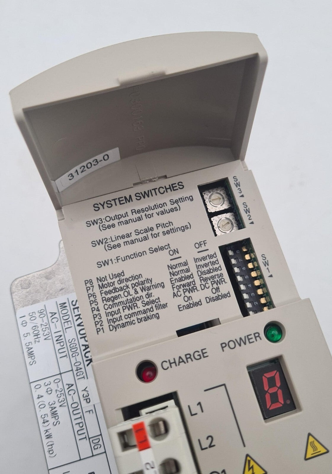 YASKAWA LEGEND 04 SERVOPACK SGDG-04GT Y3P F Servo Drive